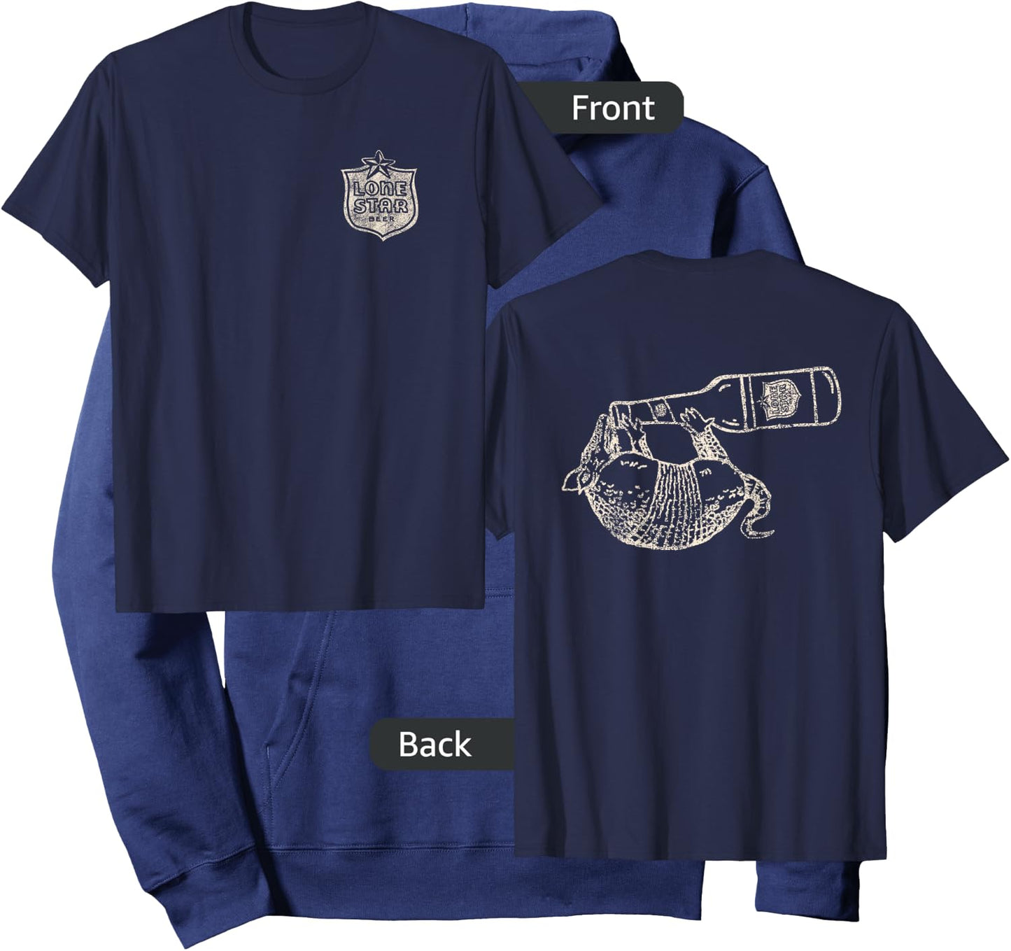 Texas Lone Star Beer Armadillo Hoodie - Hoodie | Navy