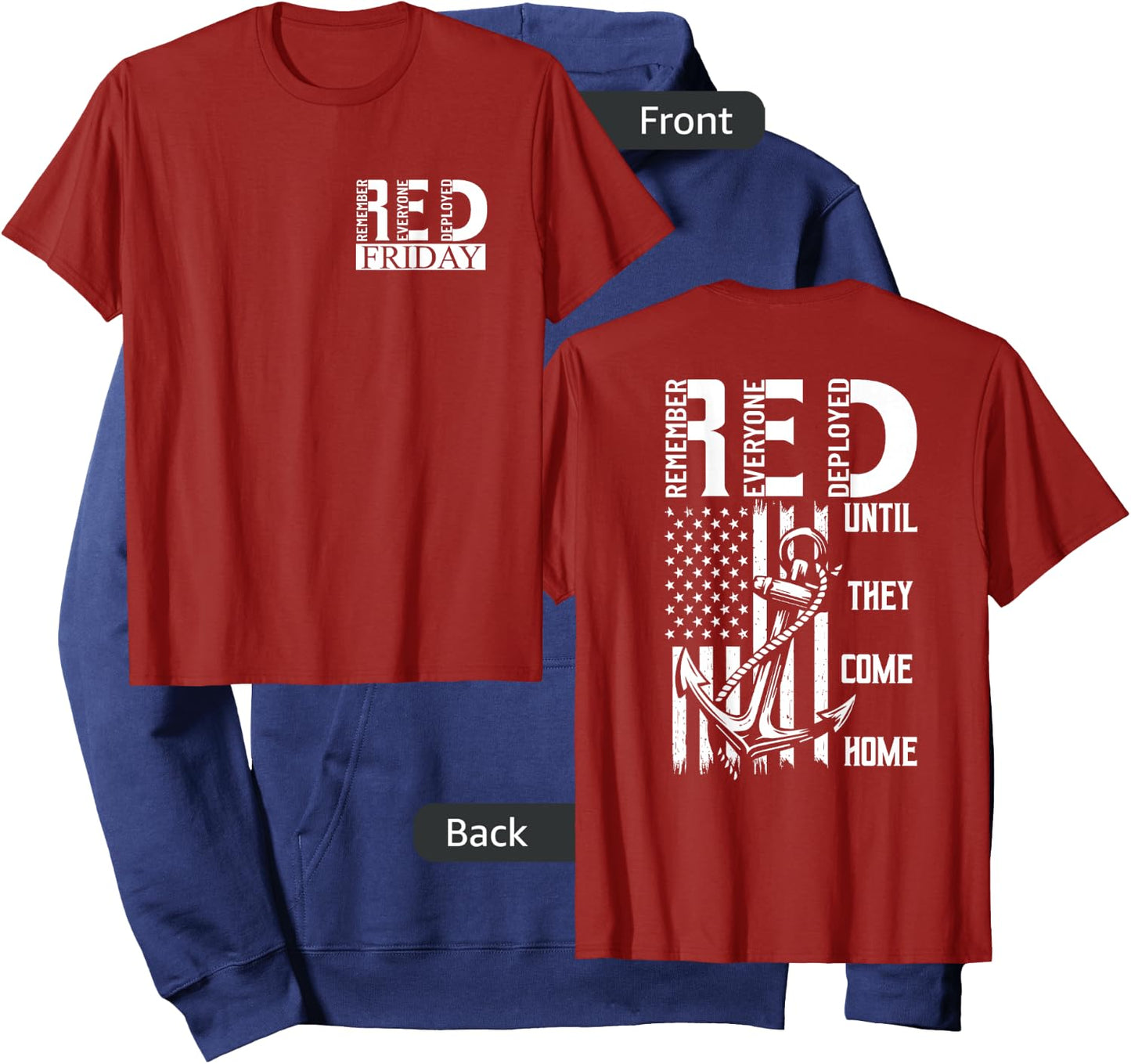 On Fridays We Wear Red Soldiers Veterans Day and Friday RED Hoodie - Hoodie | Navy