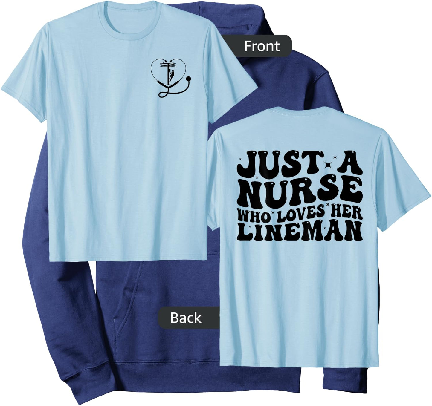 Lineman Wife Just a Nurse Who Loves Her Lineman Cool Nurse Hoodie - Hoodie | Navy