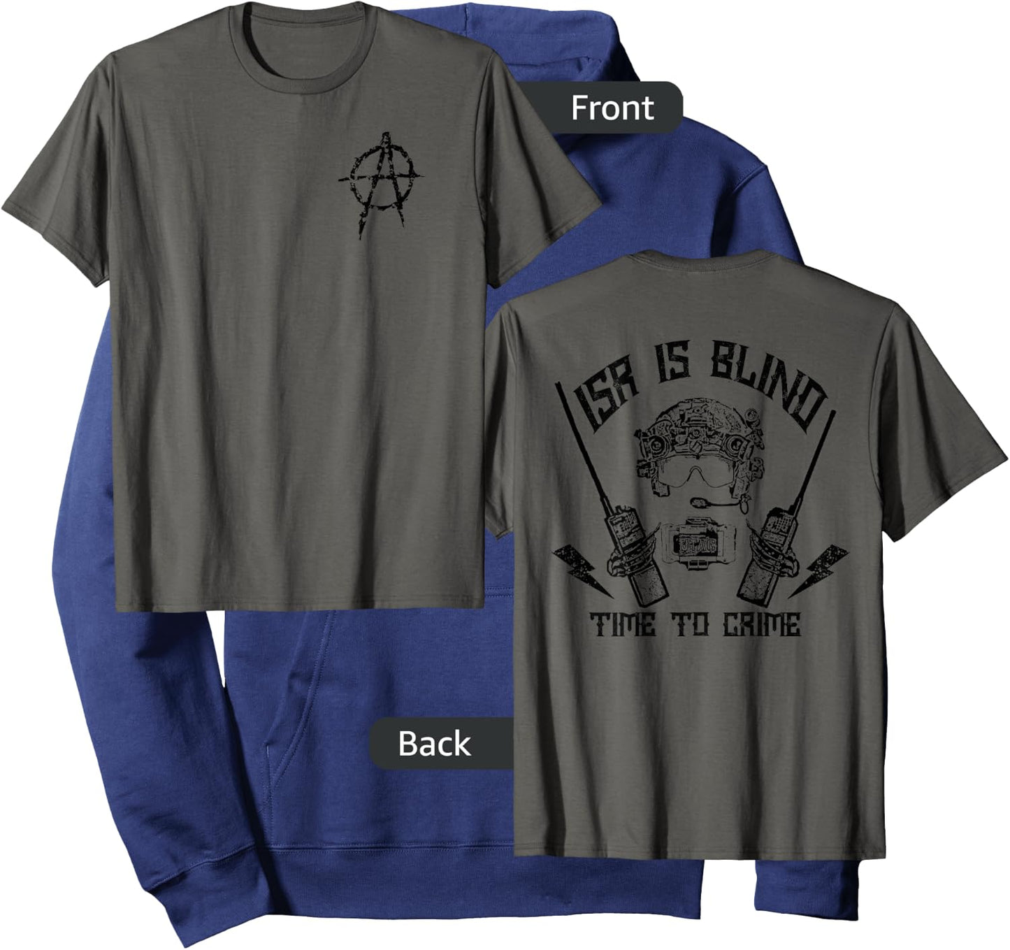 The Chosen Few JTAC , Men's -Adults Grey Cotton Blend Classic Fit Short Sleeve , Small Hoodie - Hoodie | Navy
