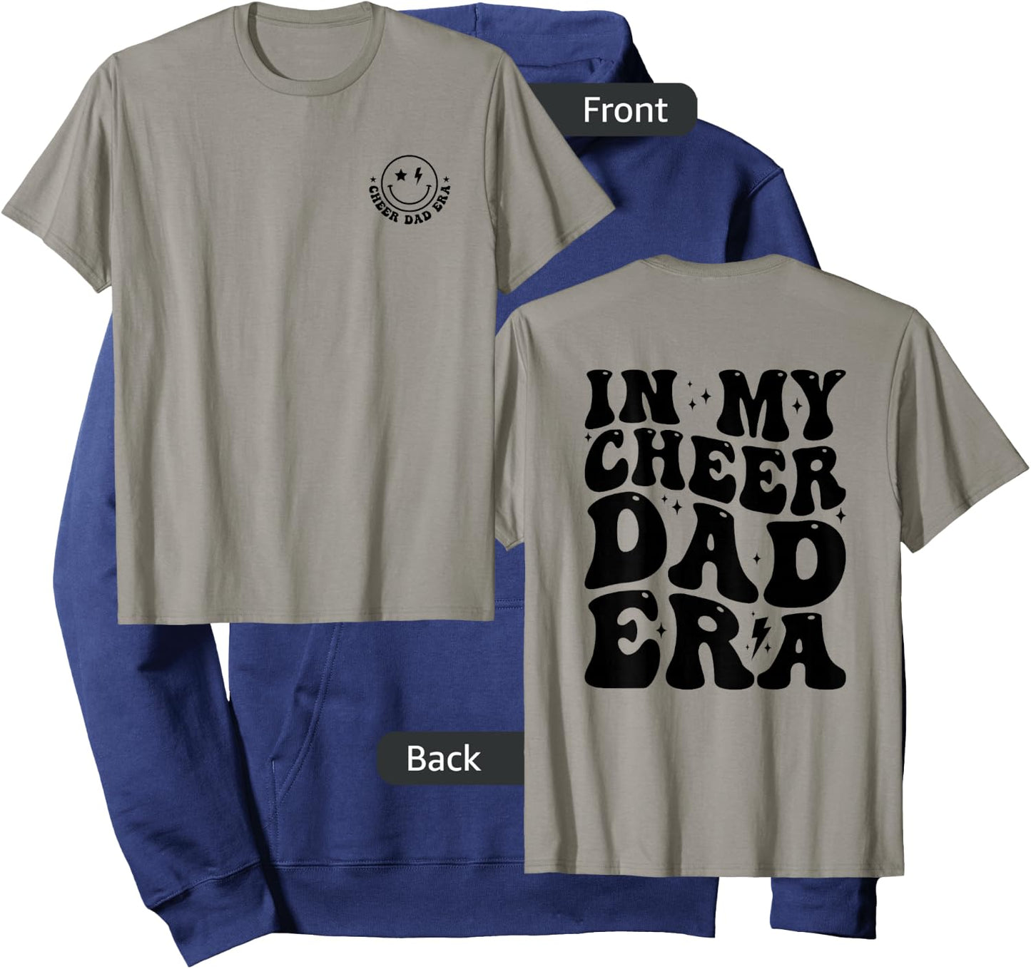 Retro In My Cheer Dad Era Cheerleader Dad (2 Sides) Hoodie - Hoodie | Navy