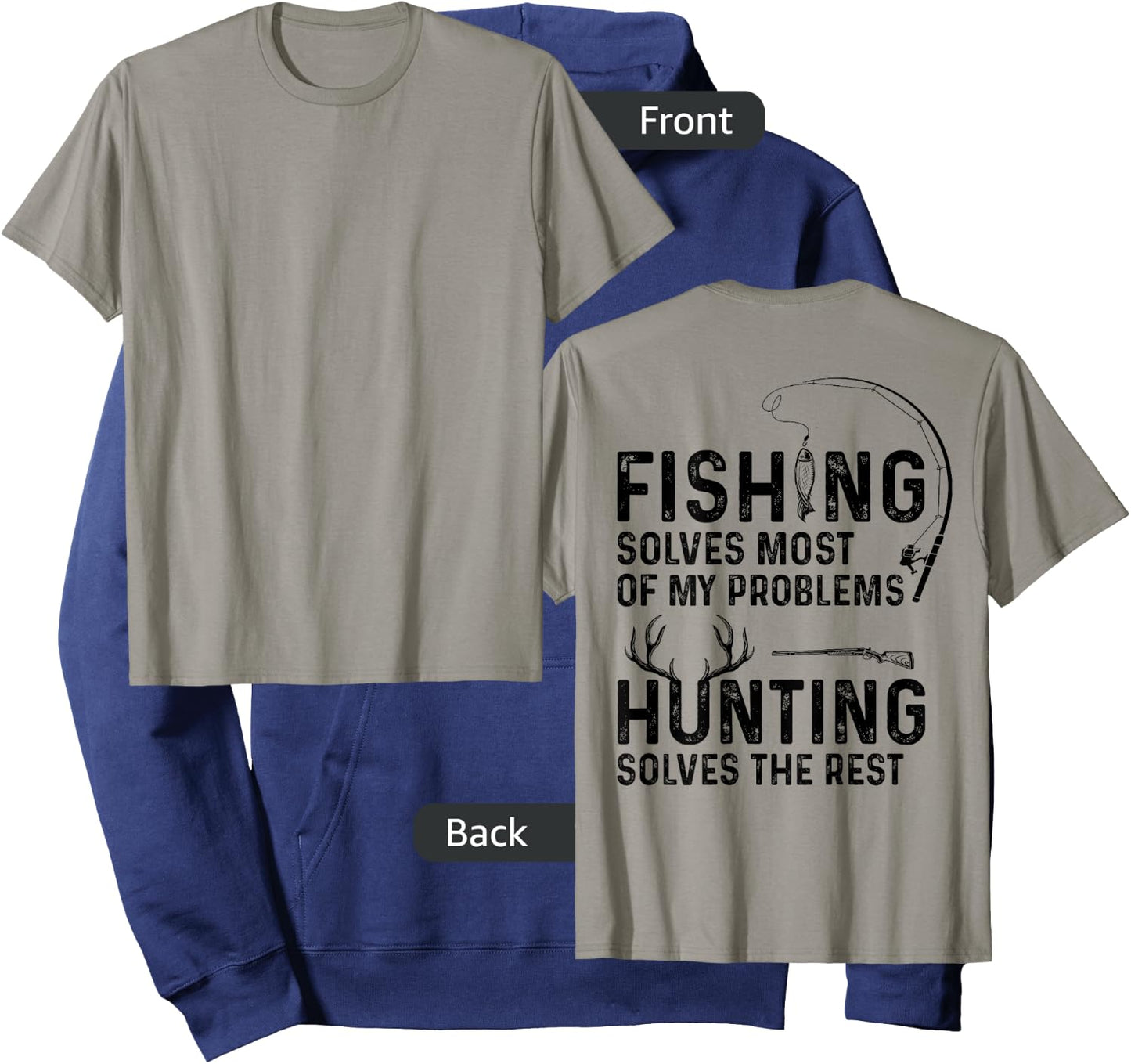 Fishing solves most of my problems ( On Back ) Hoodie - Hoodie | Navy