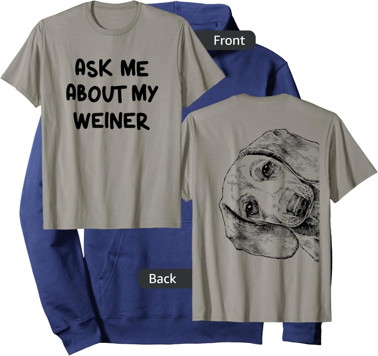 Funny Ask Me About My Weiner Dog Mom Dachshund Doxie Dad Hoodie - Hoodie | Navy