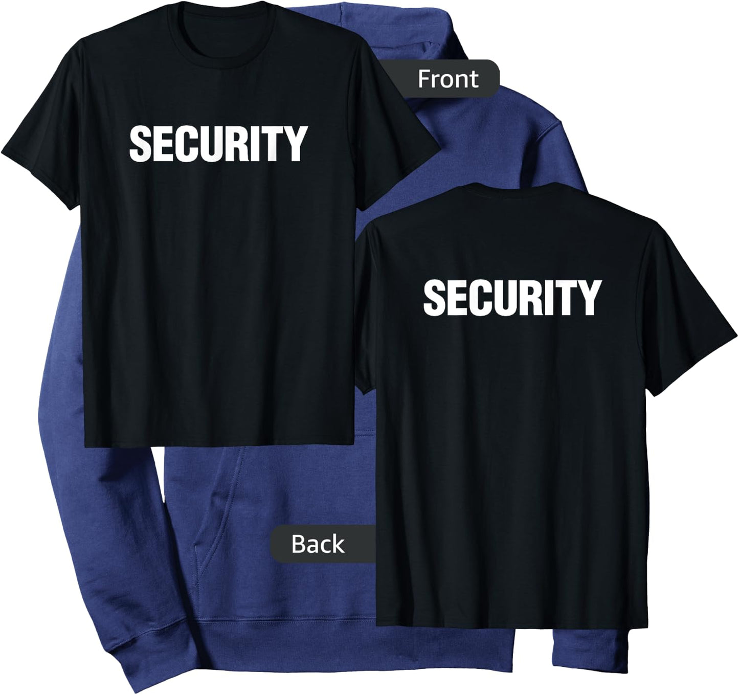 Security Guard Uniforms - Front And Back Event Security Hoodie - Hoodie | Navy