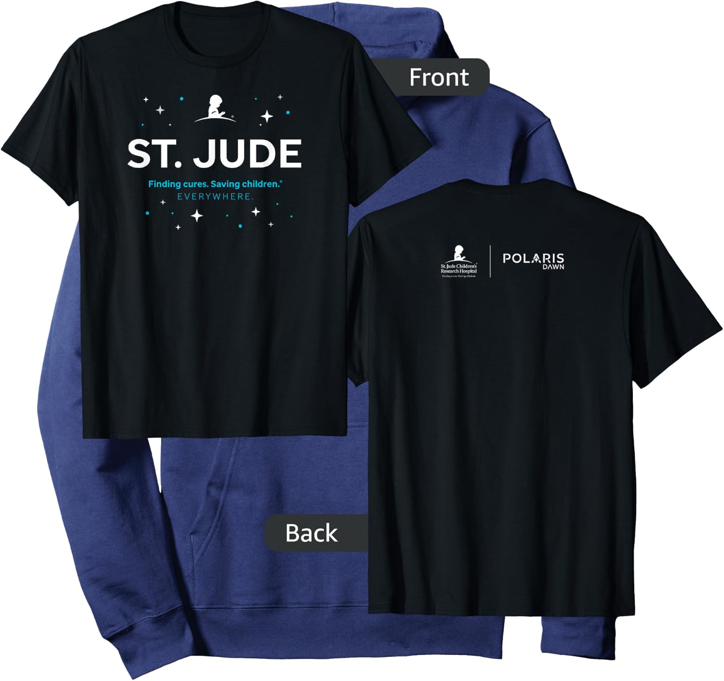 St. Jude "Finding Cures. Saving Children. EVERYWHERE" Stars Hoodie - Hoodie | Navy