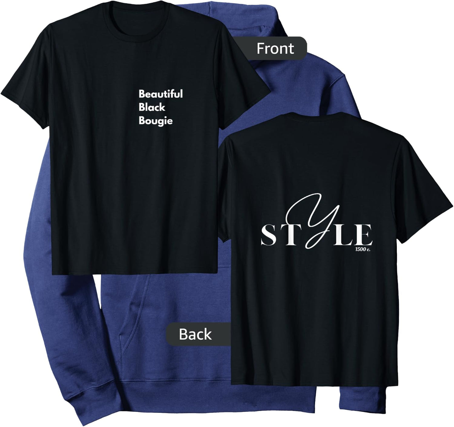 Beautiful Black Bougie Hoodie - Hoodie | Navy