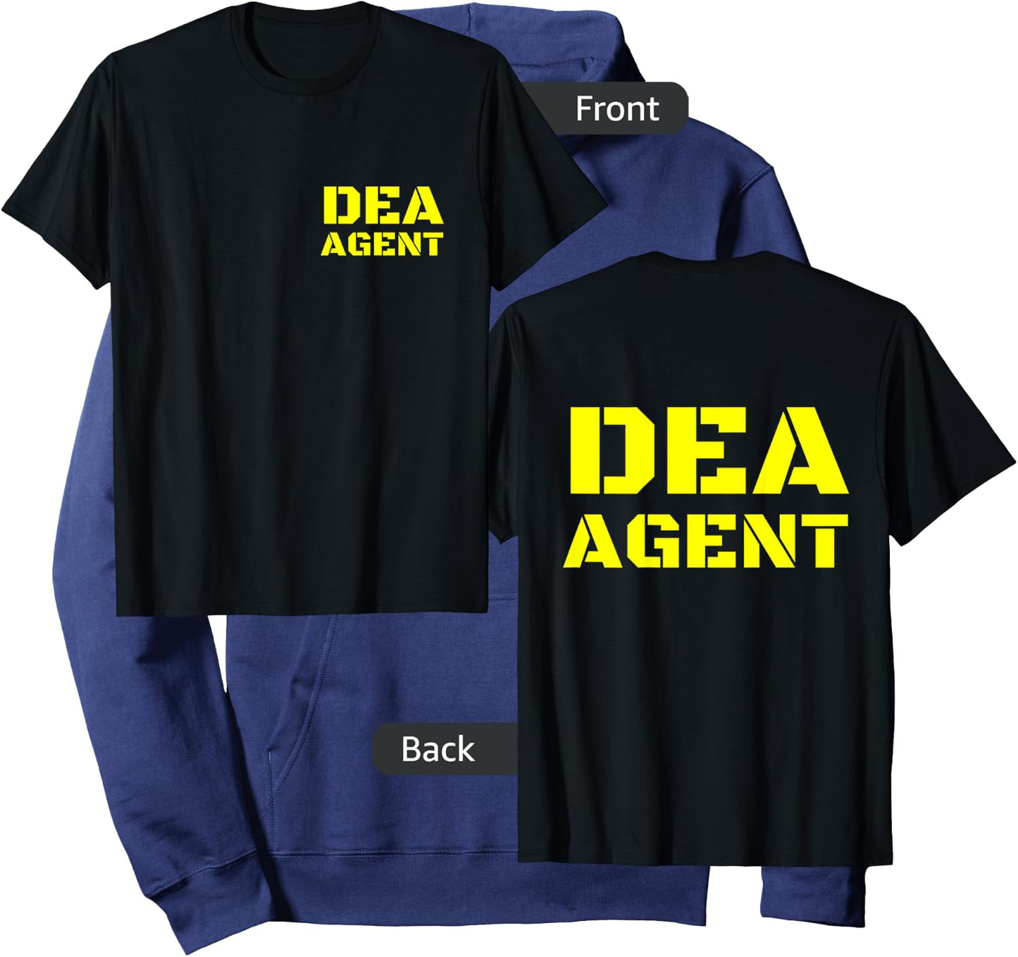 DEA Agent Drug Enforcement Administration FRONT & BACK PRINT Hoodie - Hoodie | Navy