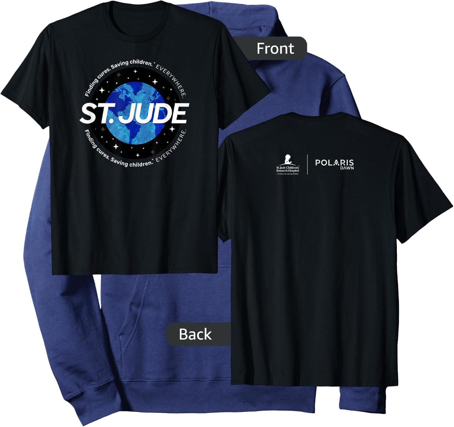 St. Jude "Finding Cures. Saving Children. EVERYWHERE" Globe Hoodie - Hoodie | Navy