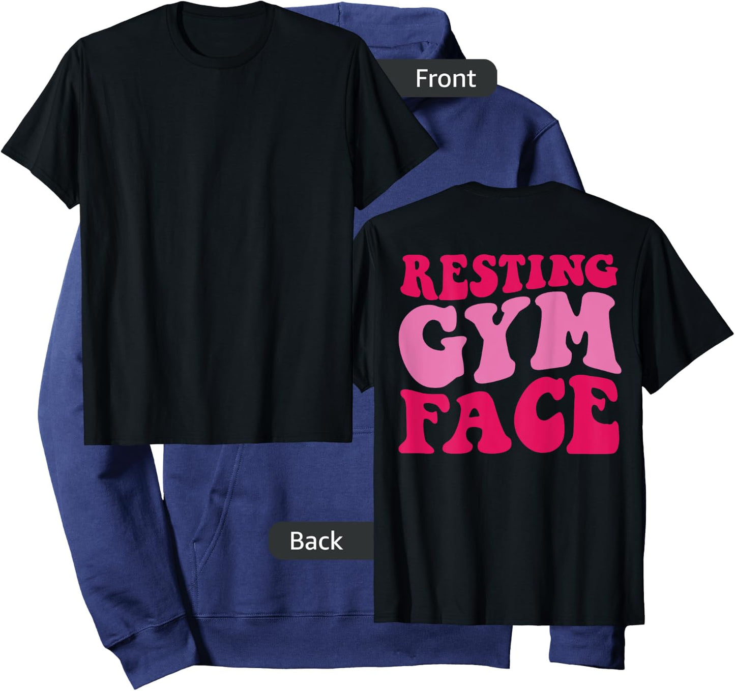 Resting Gym Face on back Hoodie - Hoodie | Navy