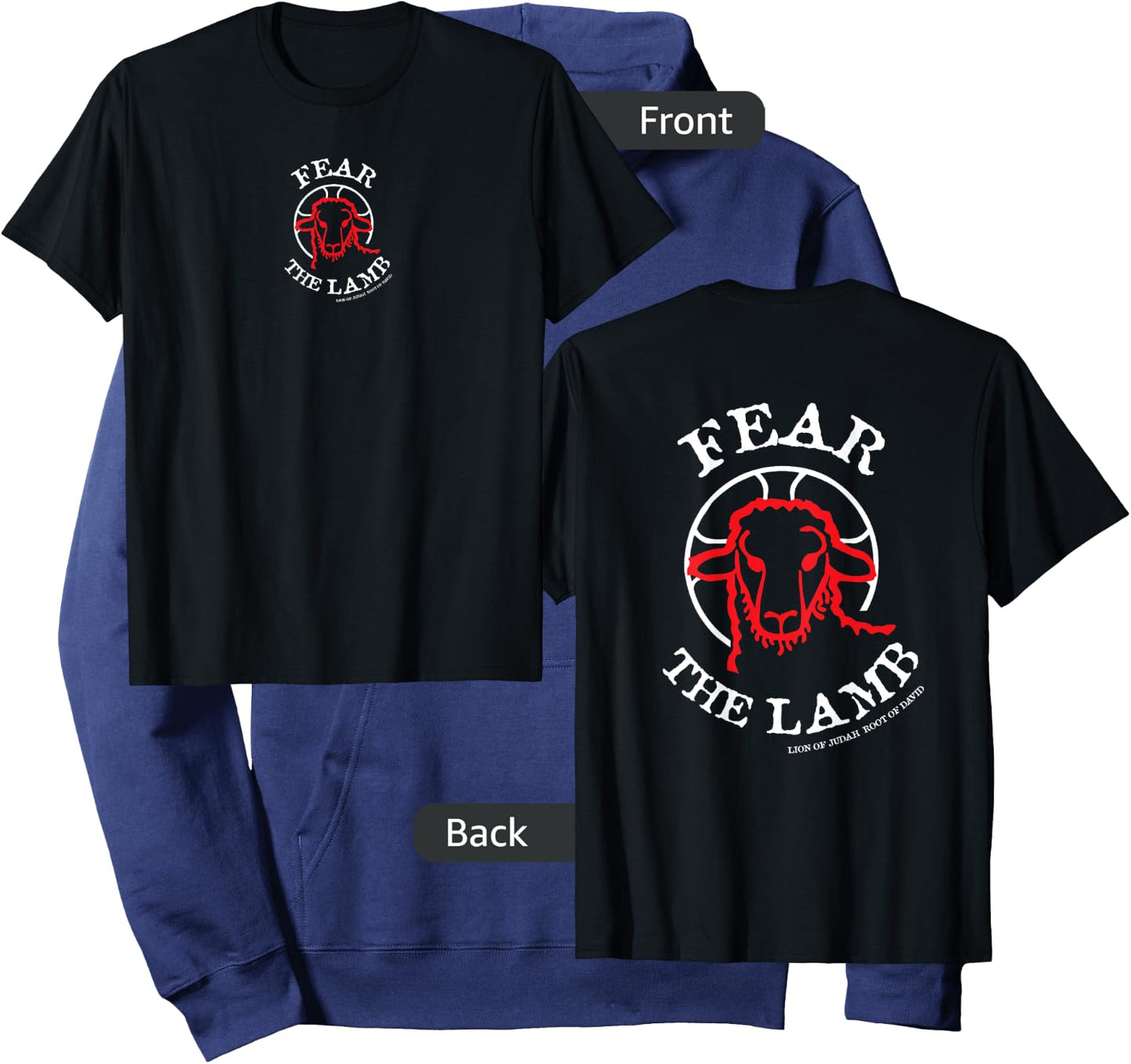 FirefromHeaven Fear the LAMB OF GOD KING Jesus Christ Christian Revelation Hoodie - Hoodie | Navy