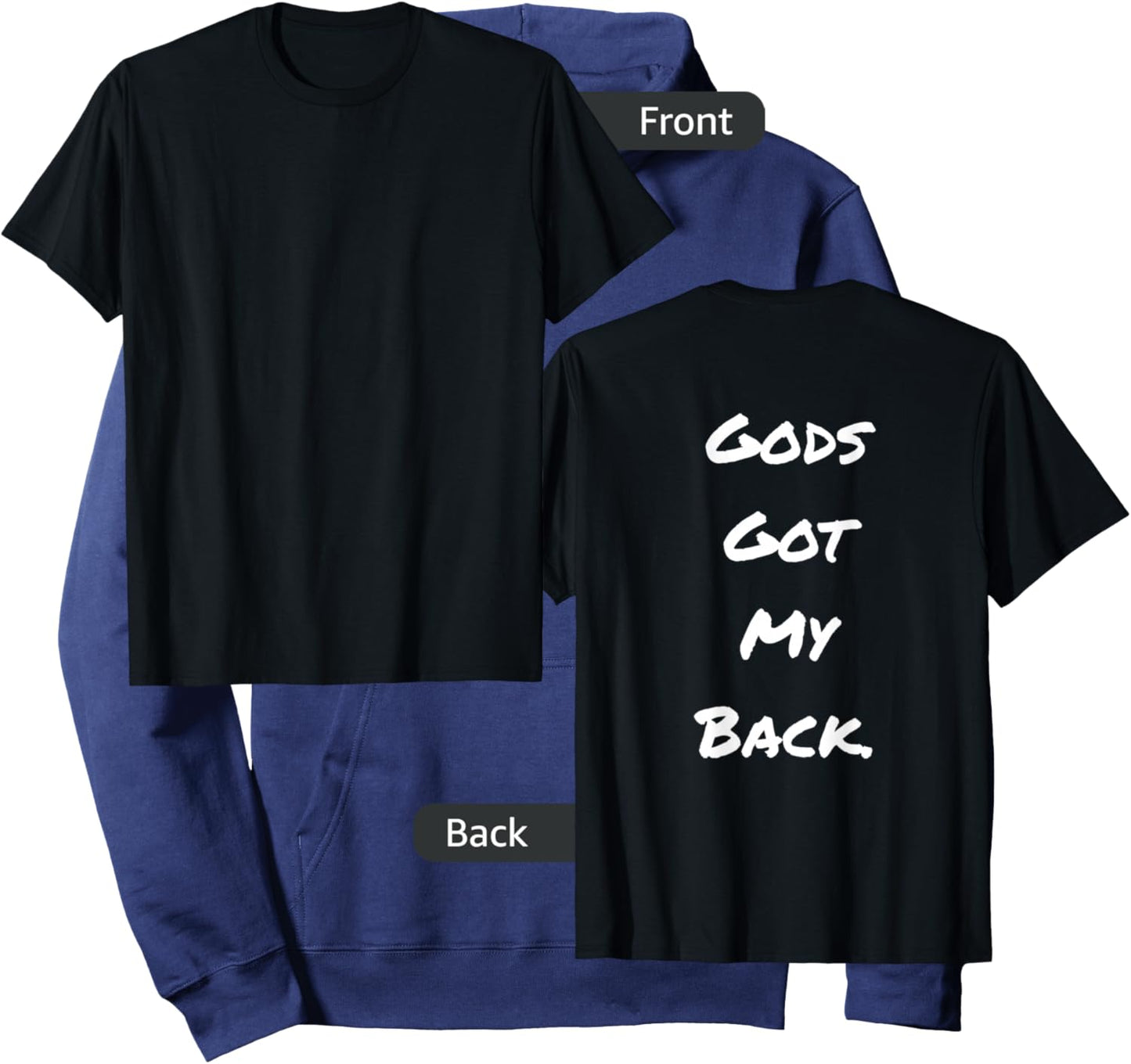 Gods Got My Back (back print) Hoodie - Hoodie | Navy