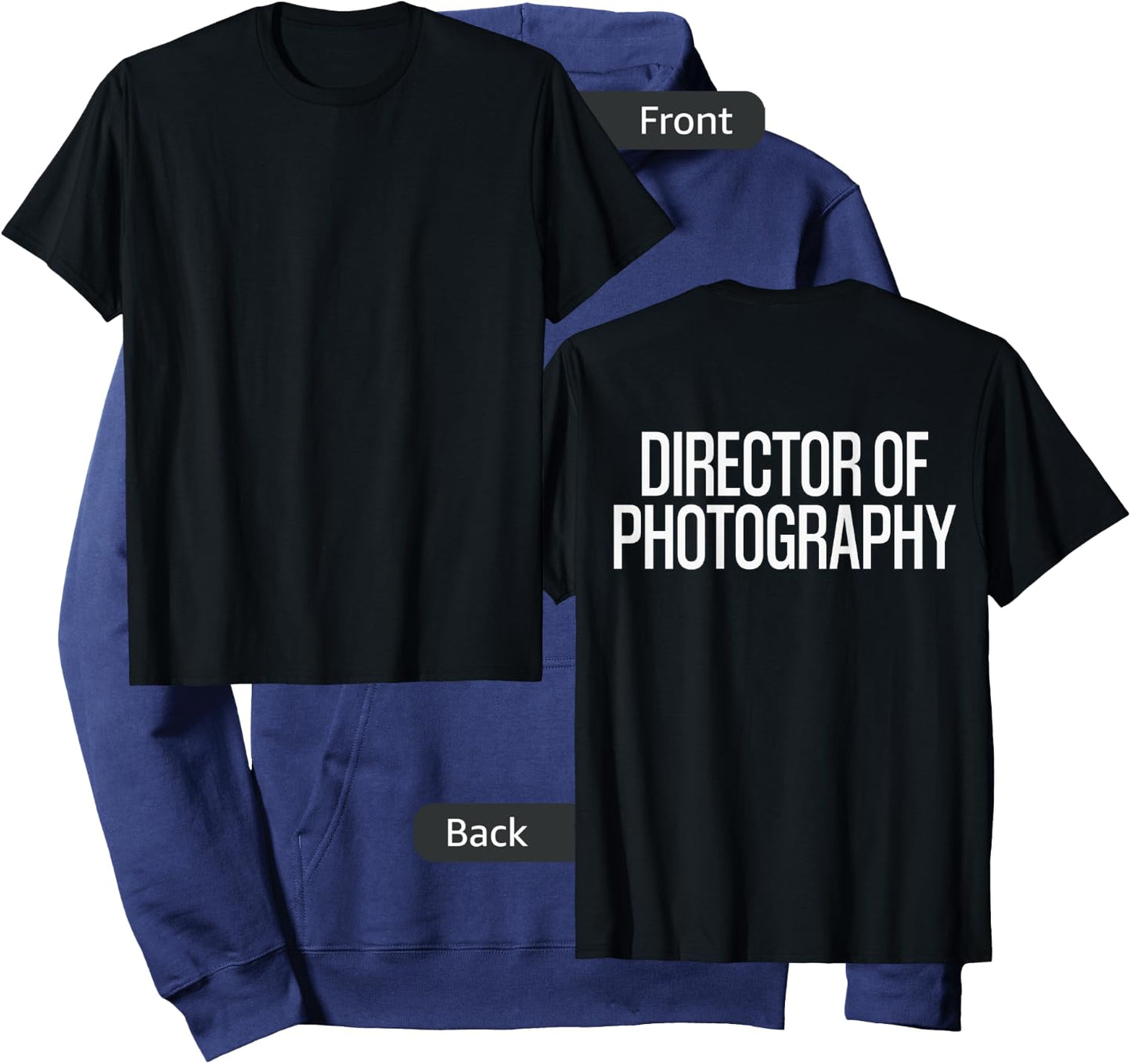 Bold Director of Photography Text PRINT ON BACK | Film Crew Hoodie - Hoodie | Navy