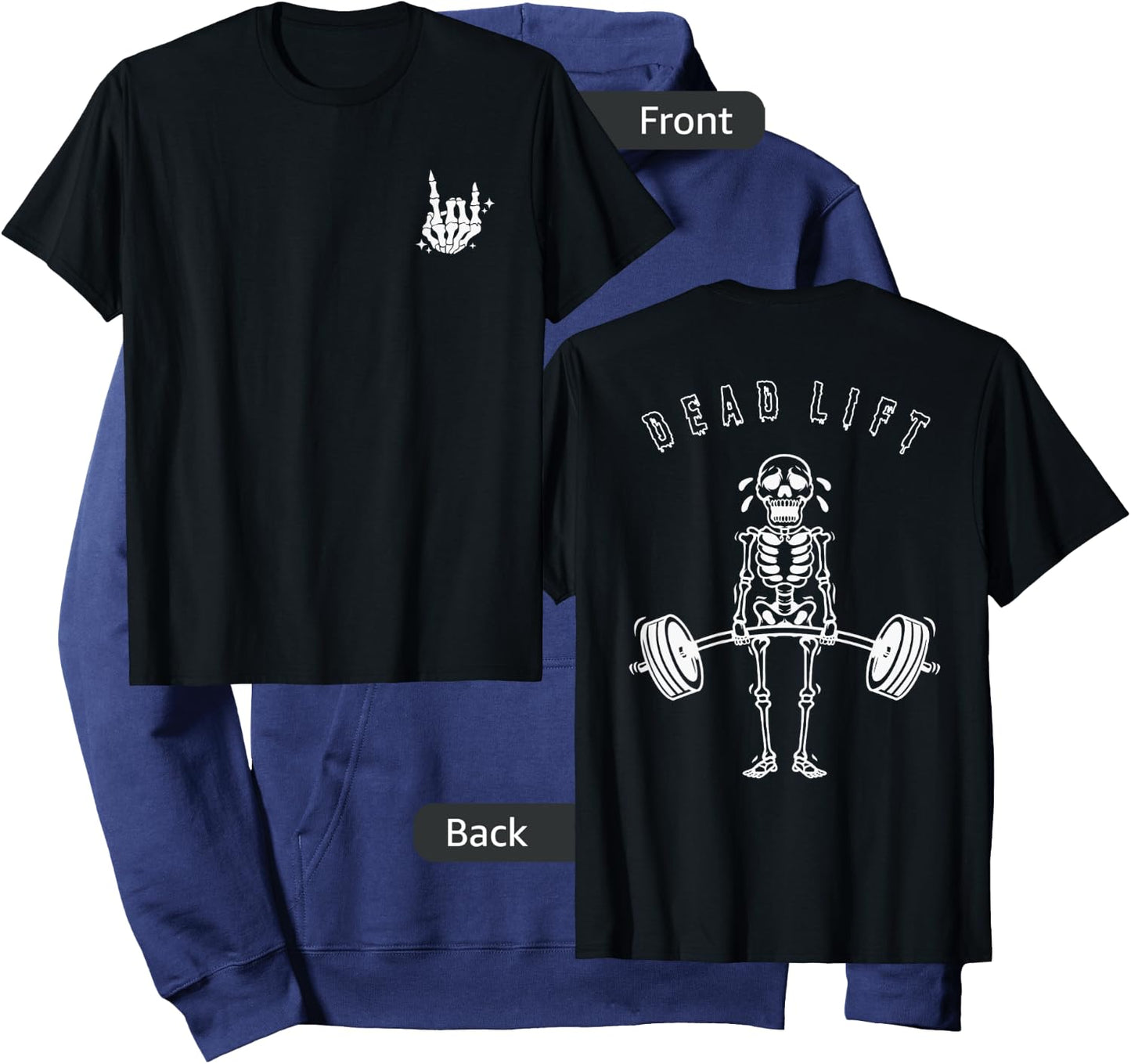 TheGodsEnvyUs Men's Halloween Skeleton Graphic Gym , Black, Small Hoodie - Hoodie | Navy