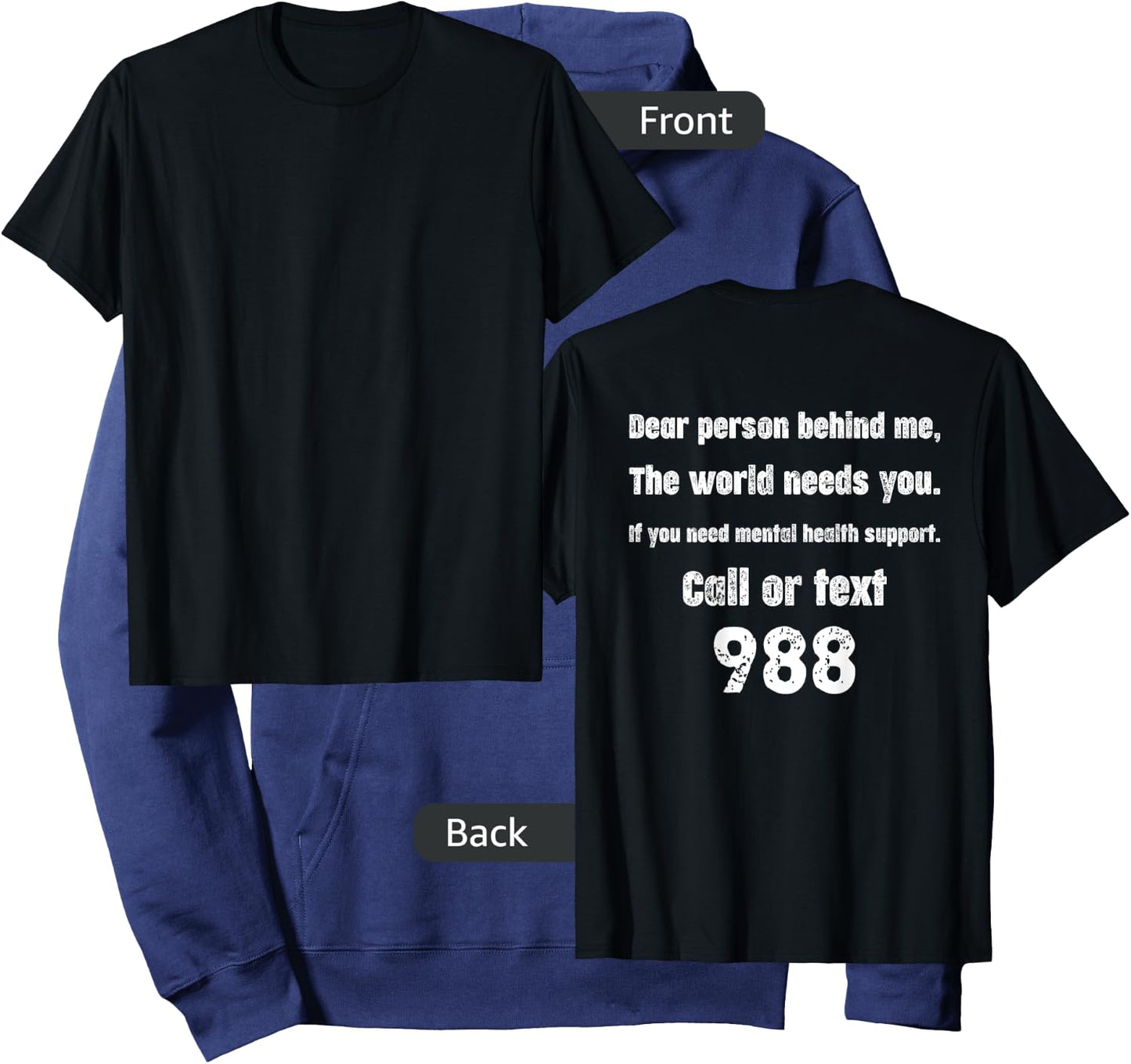 Person Behind Me - Suicide Prevention Hotline 988 Hoodie - Hoodie | Navy