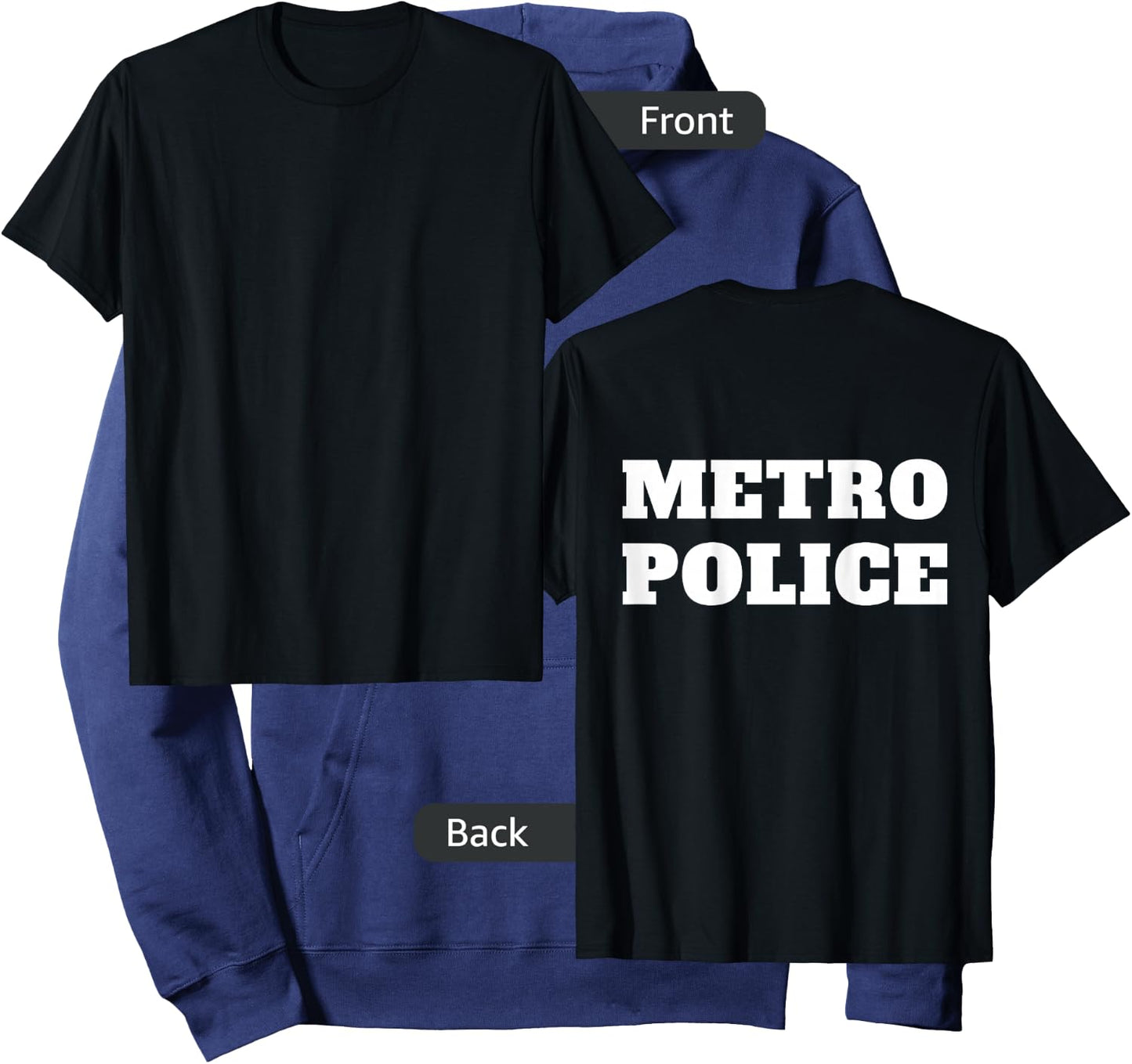 Metro Police Officer Uniform On Duty Policeman BACK PRINT Hoodie - Hoodie | Navy