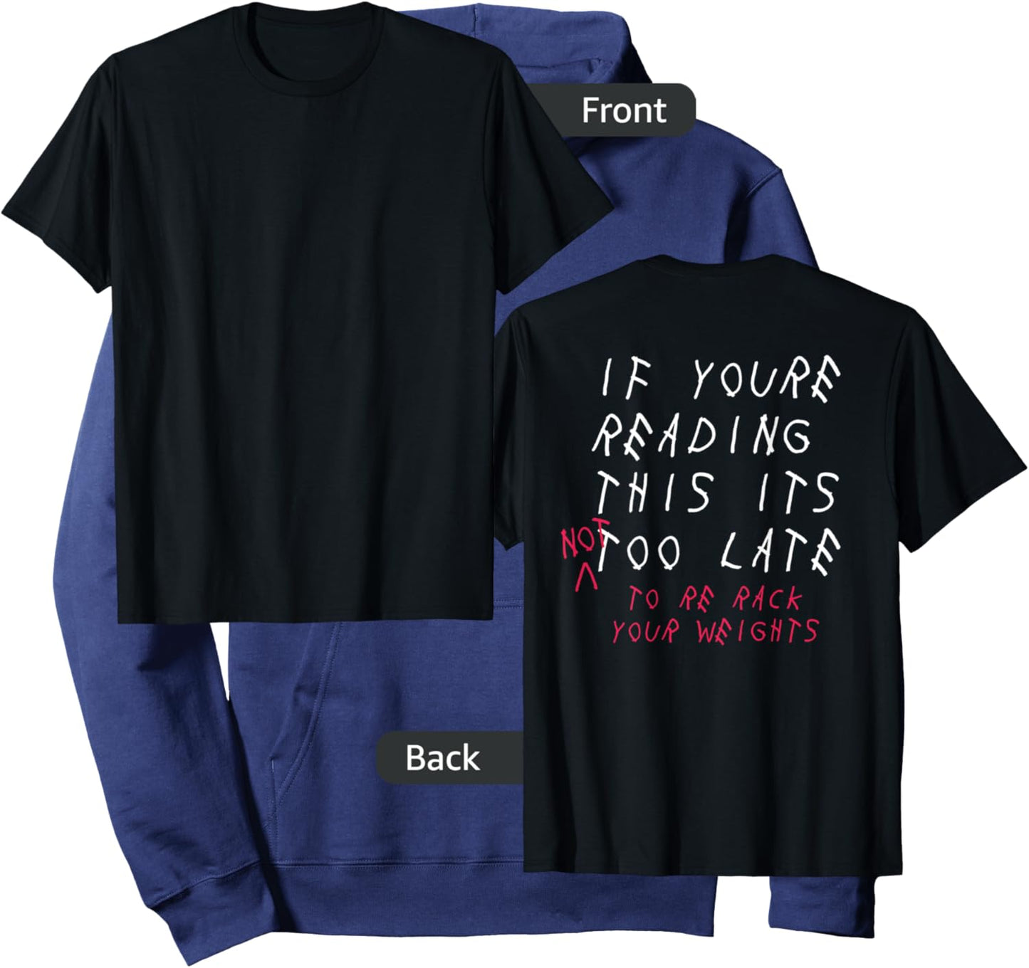 If You're Reading This It's Too Late Not To Re Rack Weights Hoodie - Hoodie | Navy