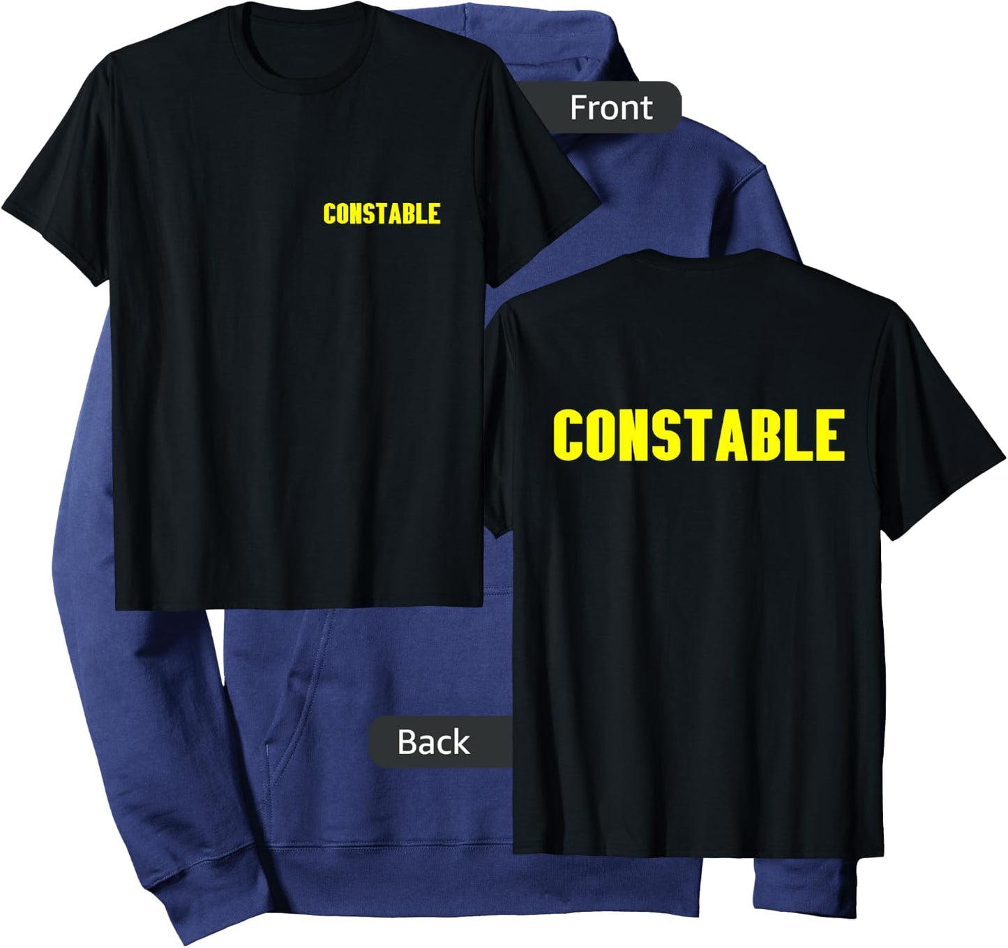 Constable YELLOW FRONT AND BACK PRINT Both Sides On Duty Hoodie - Hoodie | Navy