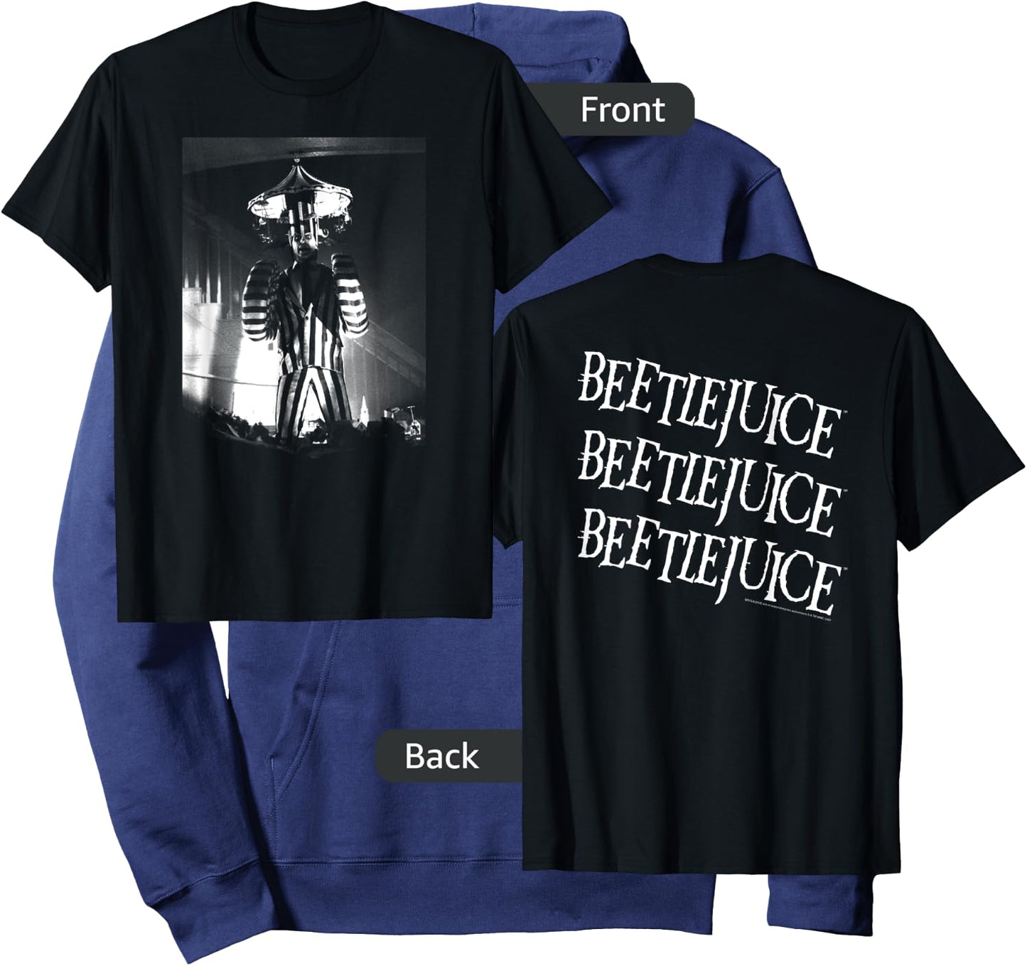 Beetlejuice Black and White Circus Photo Movie Hoodie - Hoodie | Navy