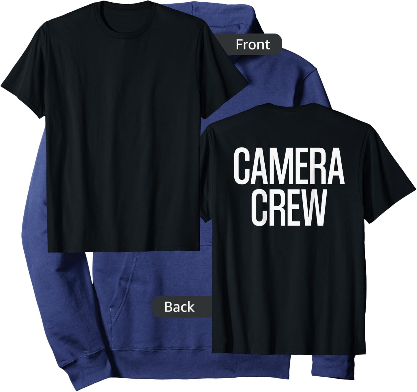 Bold Camera Crew Text PRINT ON BACK | Film Crew Hoodie - Hoodie | Navy