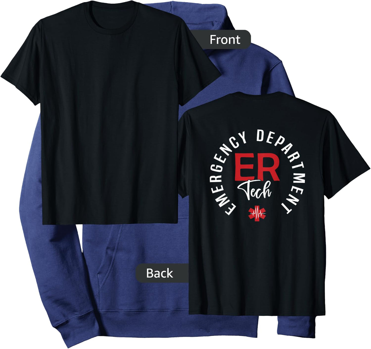 Emergency Department Tech Emergency Room Tech Back Of Hoodie - Hoodie | Navy