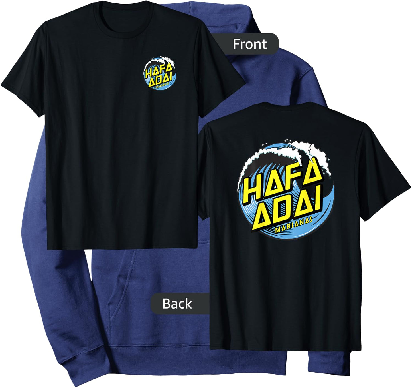 Vintage Wave Hafa Adai Marianas - CNMI Hoodie - Hoodie | Navy