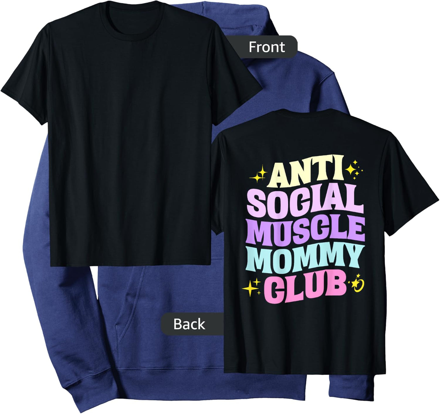 Anti Social Muscle Mommy Club Groovy Pump Cover Funny Hoodie - Hoodie | Navy