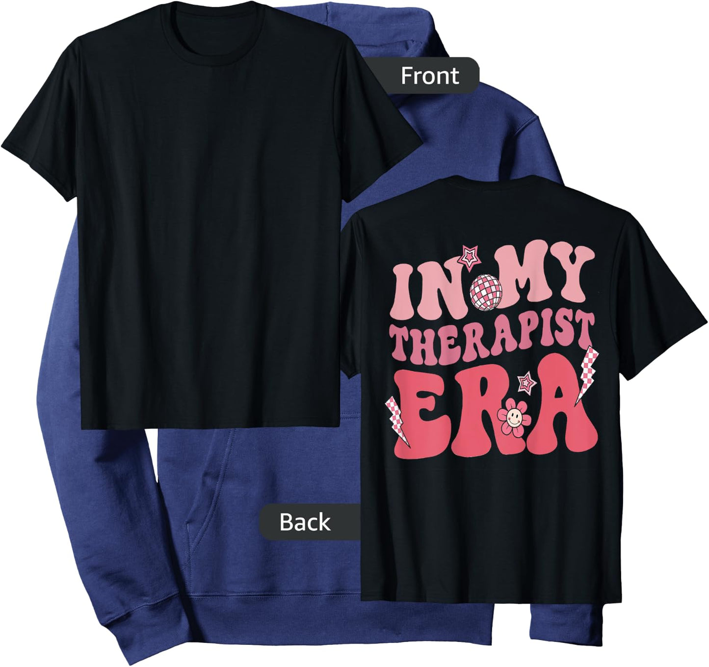 Groovy Retro In My Therapist Era, Counseling (On Back) Hoodie - Hoodie | Navy