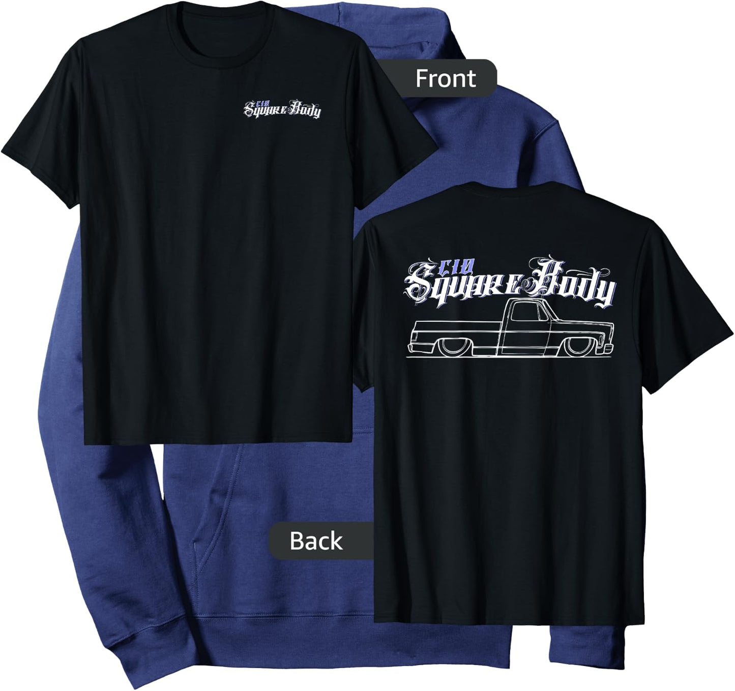 Squarebody C10 Classic truck Squarebody Nation Truck Hoodie - Hoodie | Navy