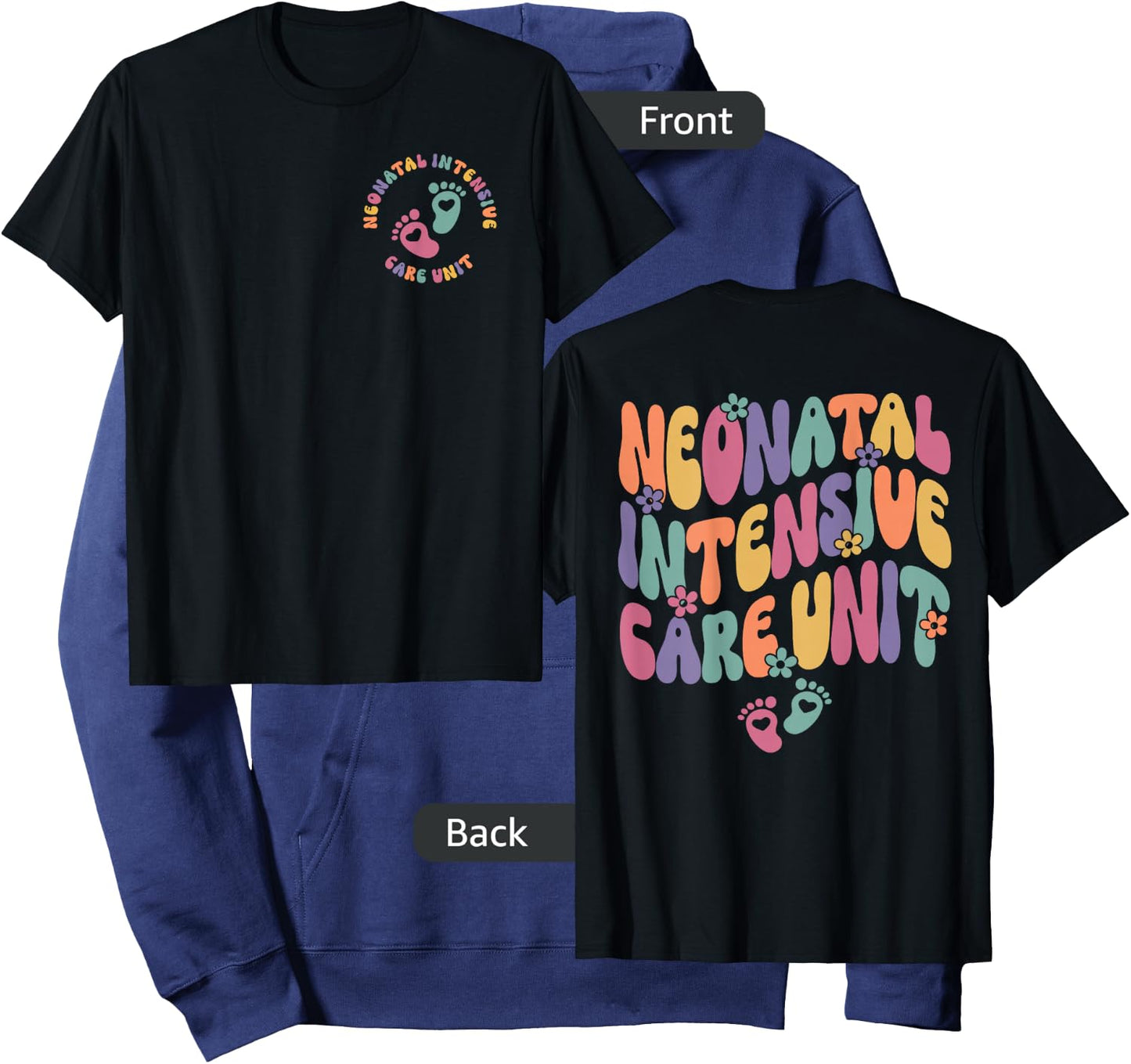 Neonatal Intensive Care Unit NICU Nurse Appreciation 2 Sided Hoodie - Hoodie | Navy