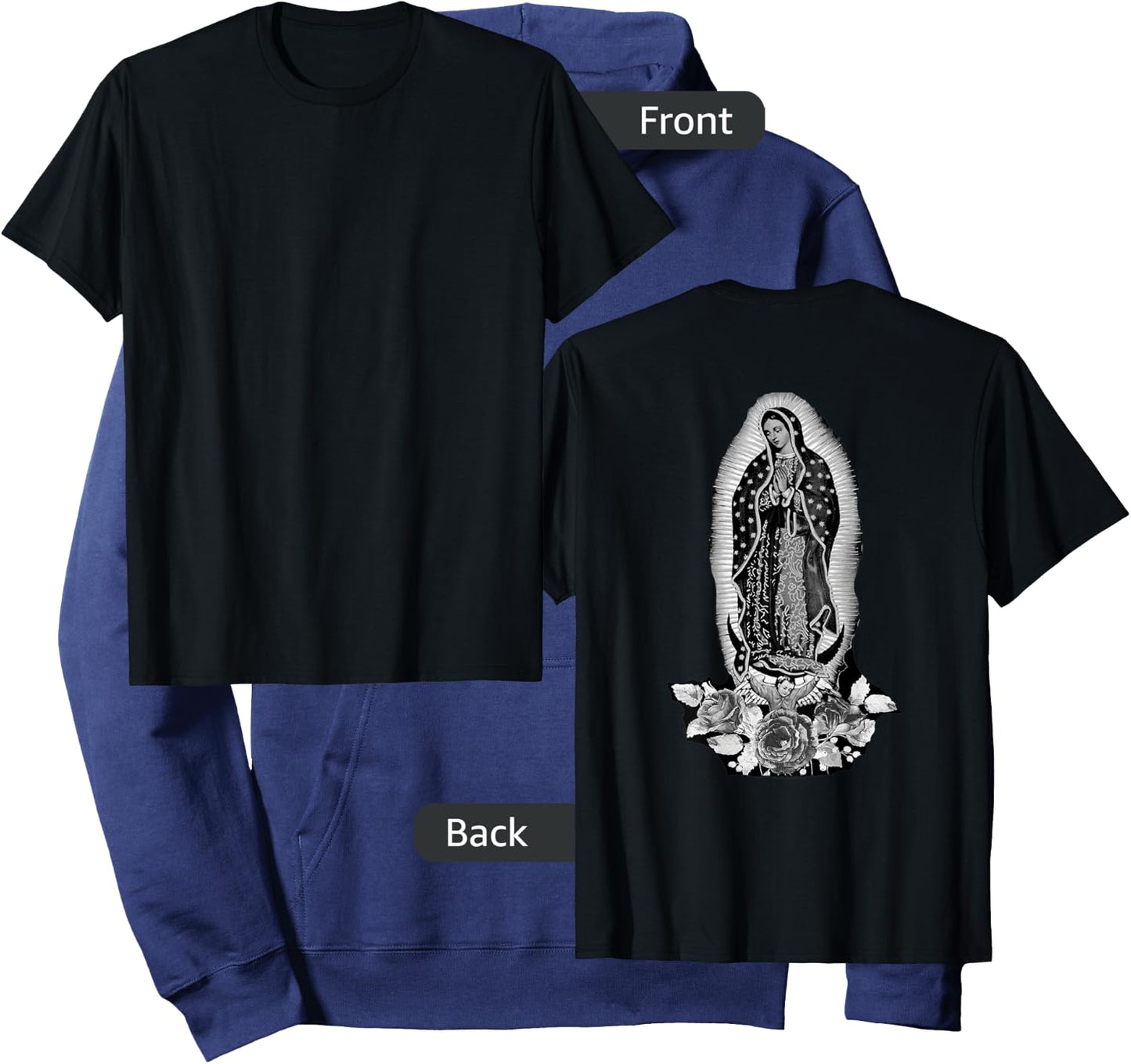 Our Lady De Guadalupe Sant Mary Back Print Christians Hoodie - Hoodie | Navy