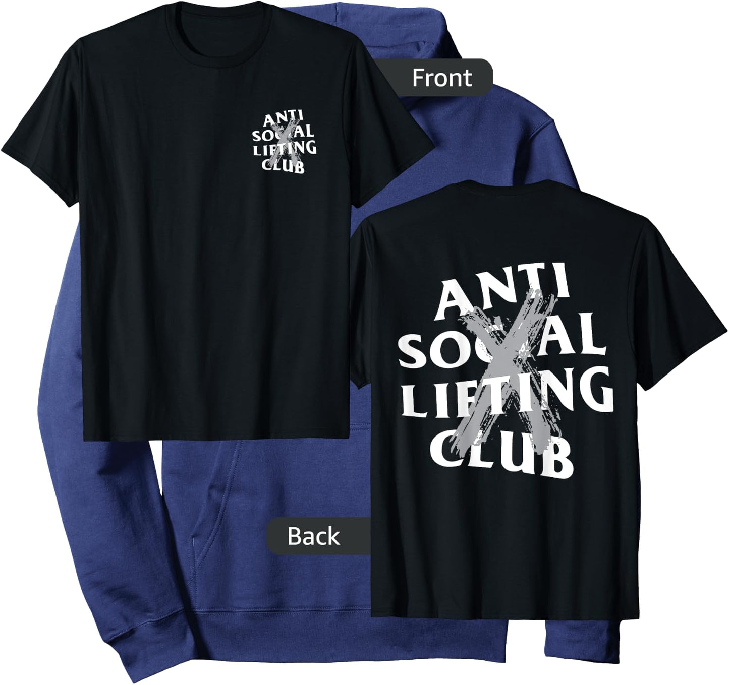 Anti Social Lifting Club: Canceled Gray (Front + Back) Hoodie - Hoodie | Navy