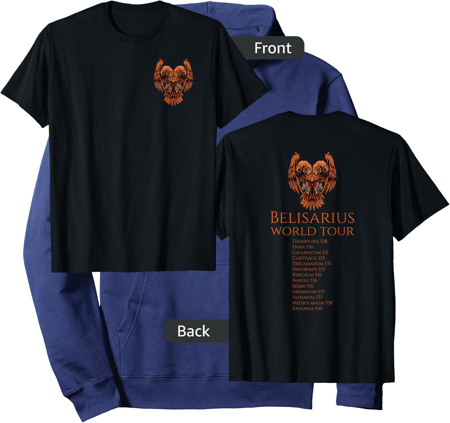 Byzantine History - Belisarius World Tour - Eastern Rome Hoodie - Hoodie | Navy