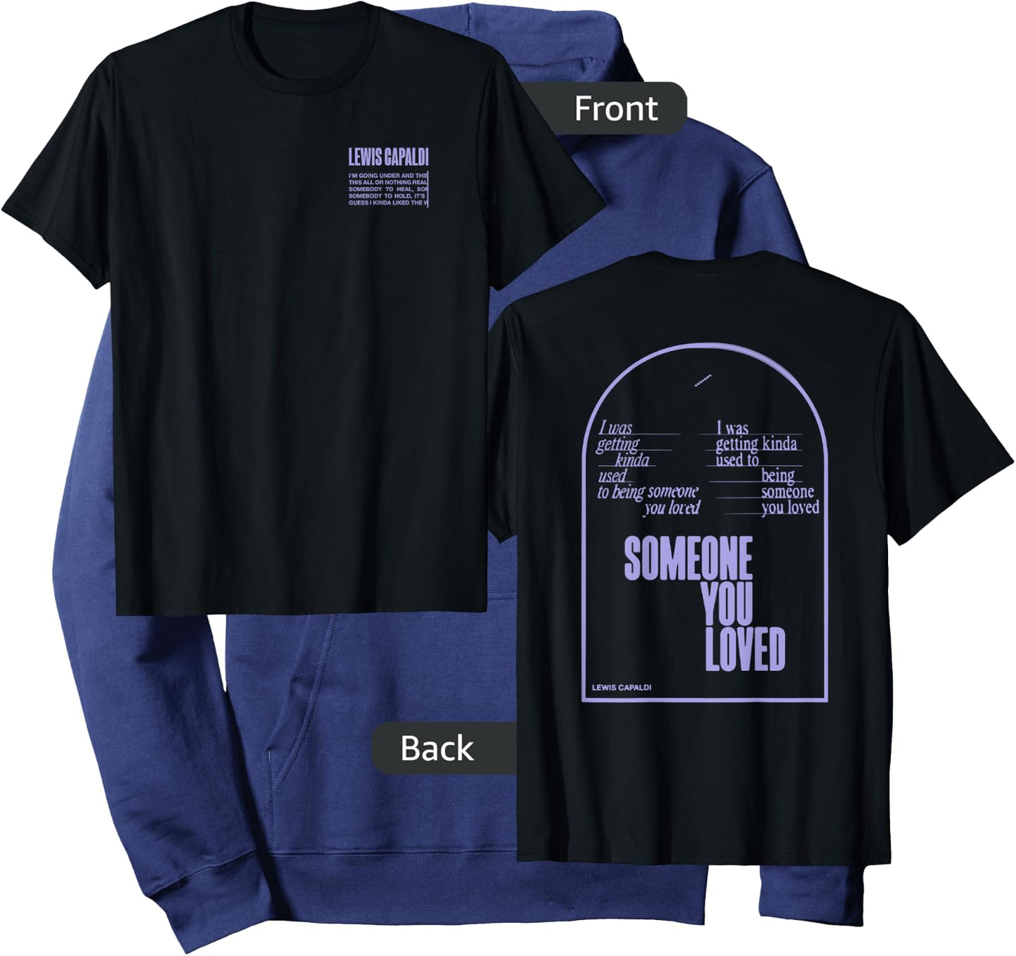 Lewis Capaldi – Slogan Arch Hoodie - Hoodie | Navy