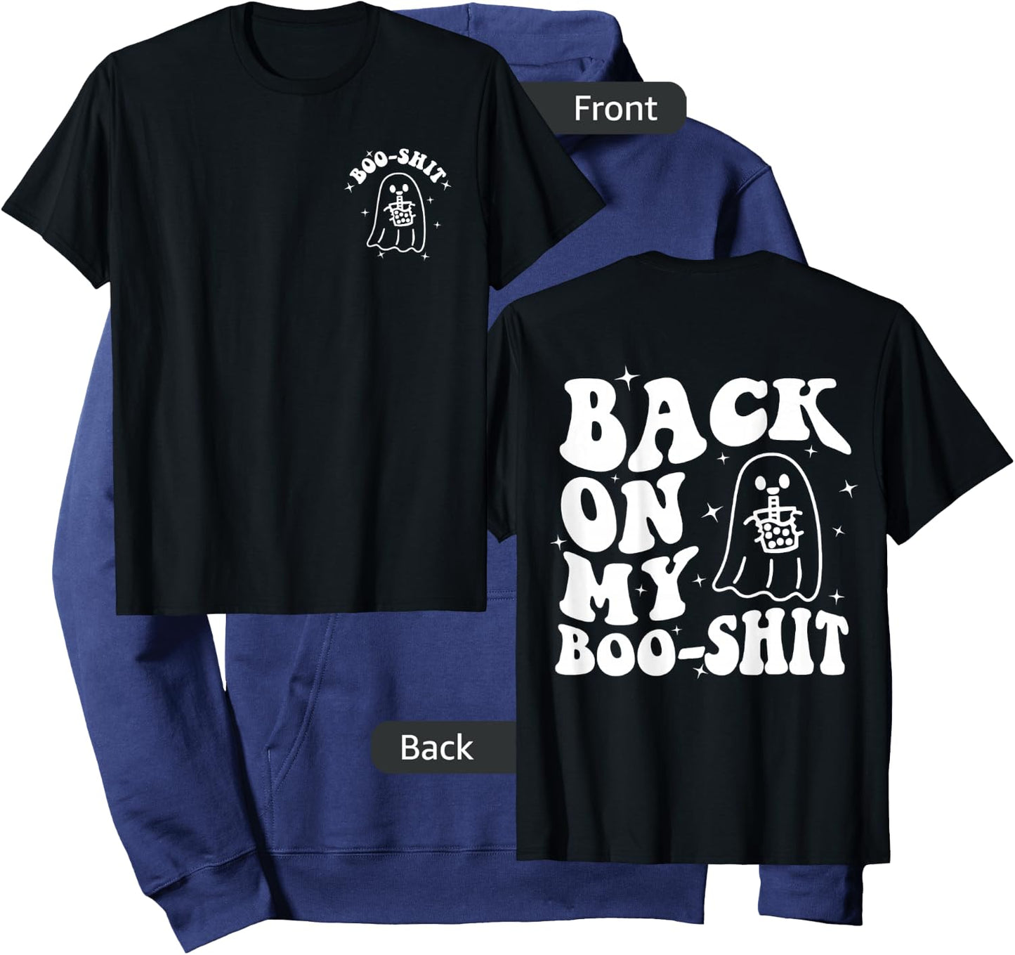 Back On My Boo-Shit Front & Back Hoodie - Hoodie | Navy