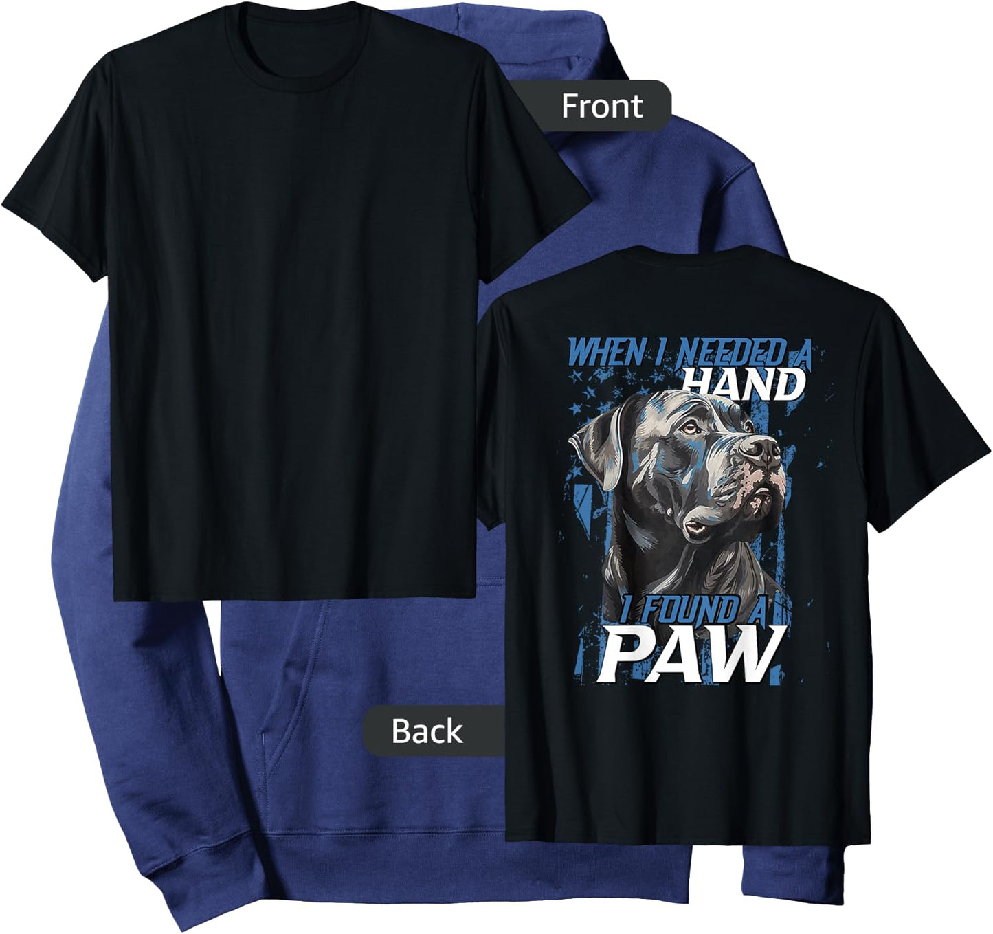 When I Need A Hand I Found Paw Cane Corso (on back) Hoodie - Hoodie | Navy