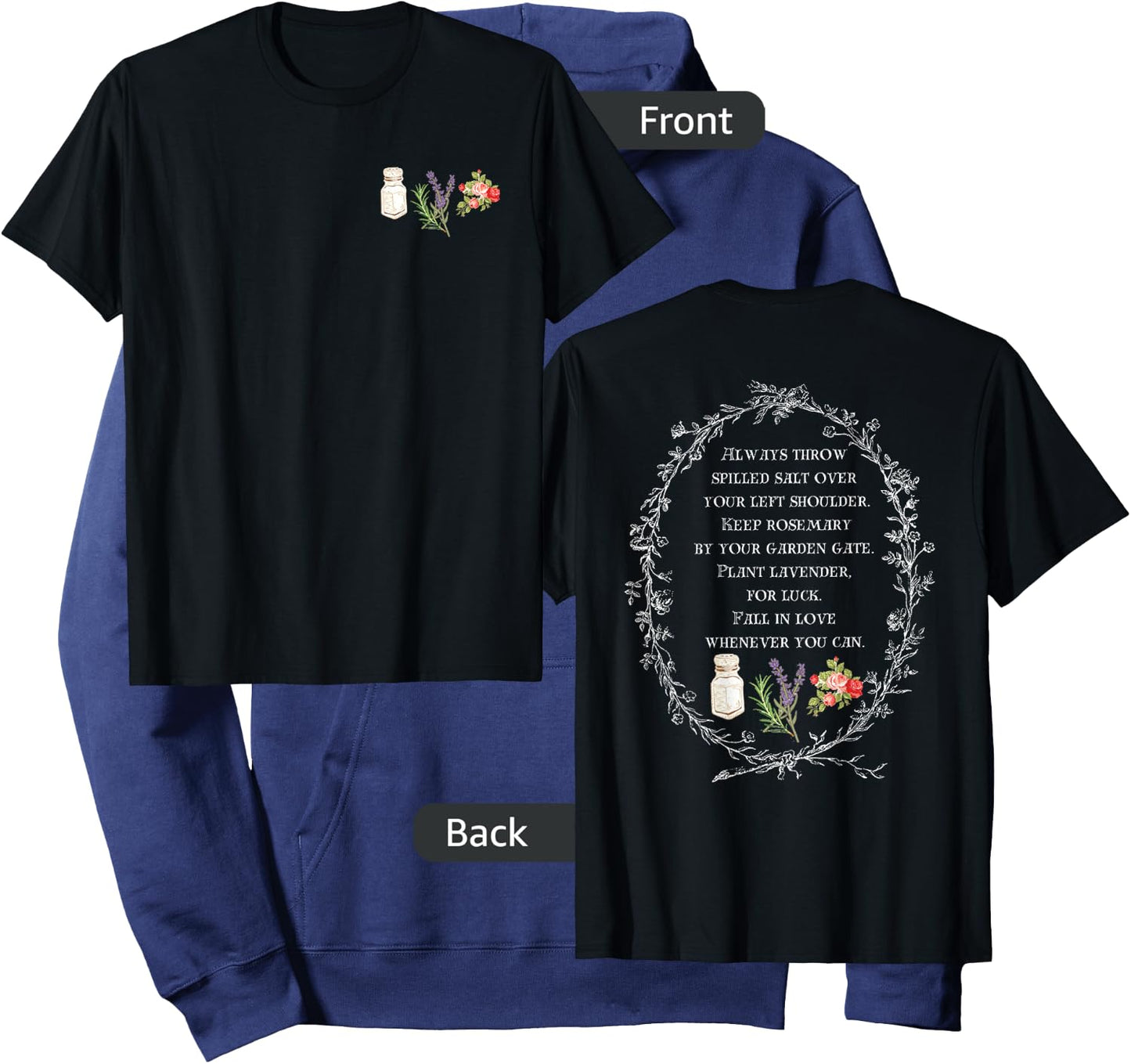 Always Throw Spilled Salt Over Your Left Shoulder (Two Side) Hoodie - Hoodie | Navy