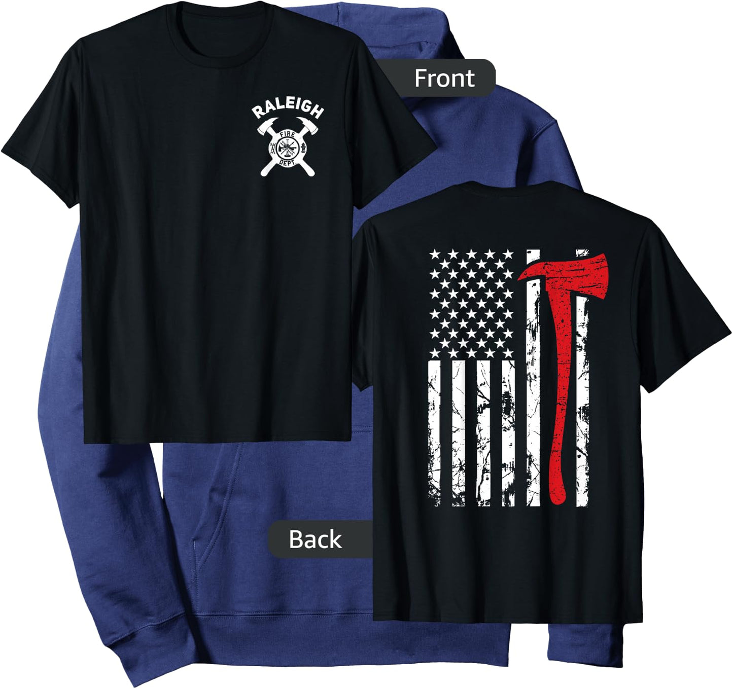 City Of Raleigh Fire Department North Carolina Firefighter Hoodie - Hoodie | Navy