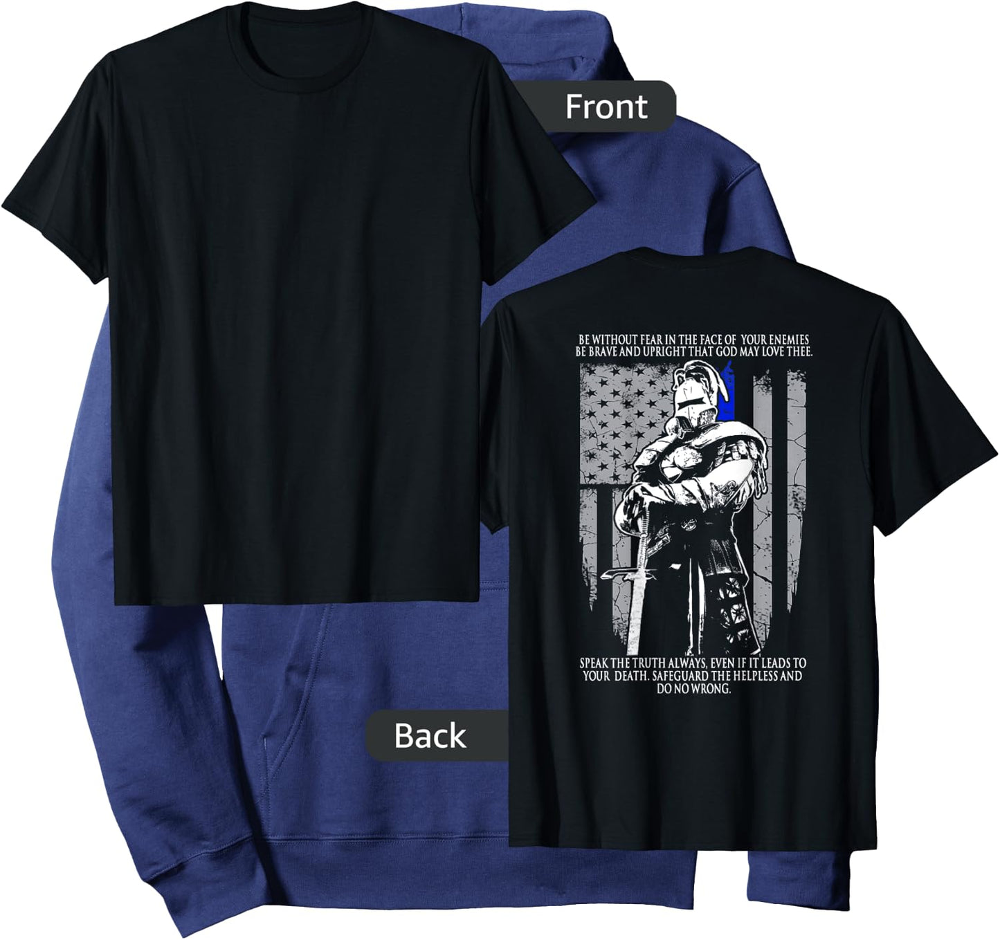 Be Without Fear In The Face Of Your Enemies Crusader Hoodie - Hoodie | Navy