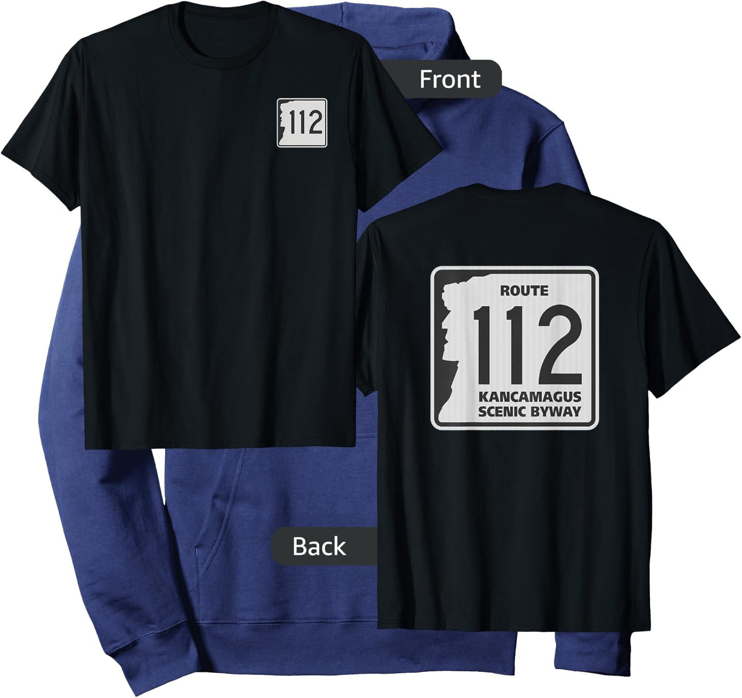 Route 112 Kancamagus Highway Sign Hoodie - Hoodie | Navy