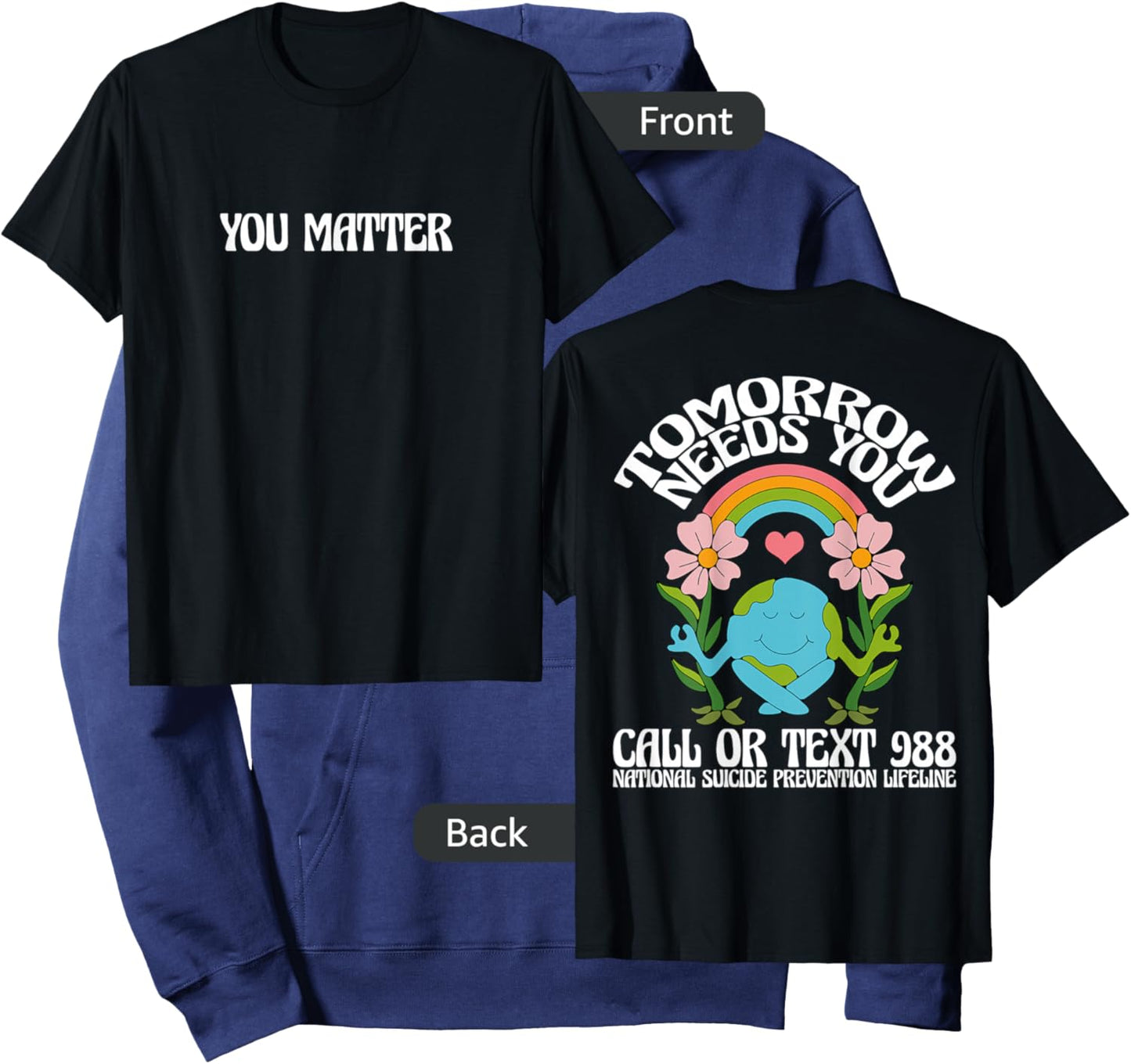 Retro Tomorrow Needs You 988 Suicide Prevention Awareness Hoodie - Hoodie | Navy