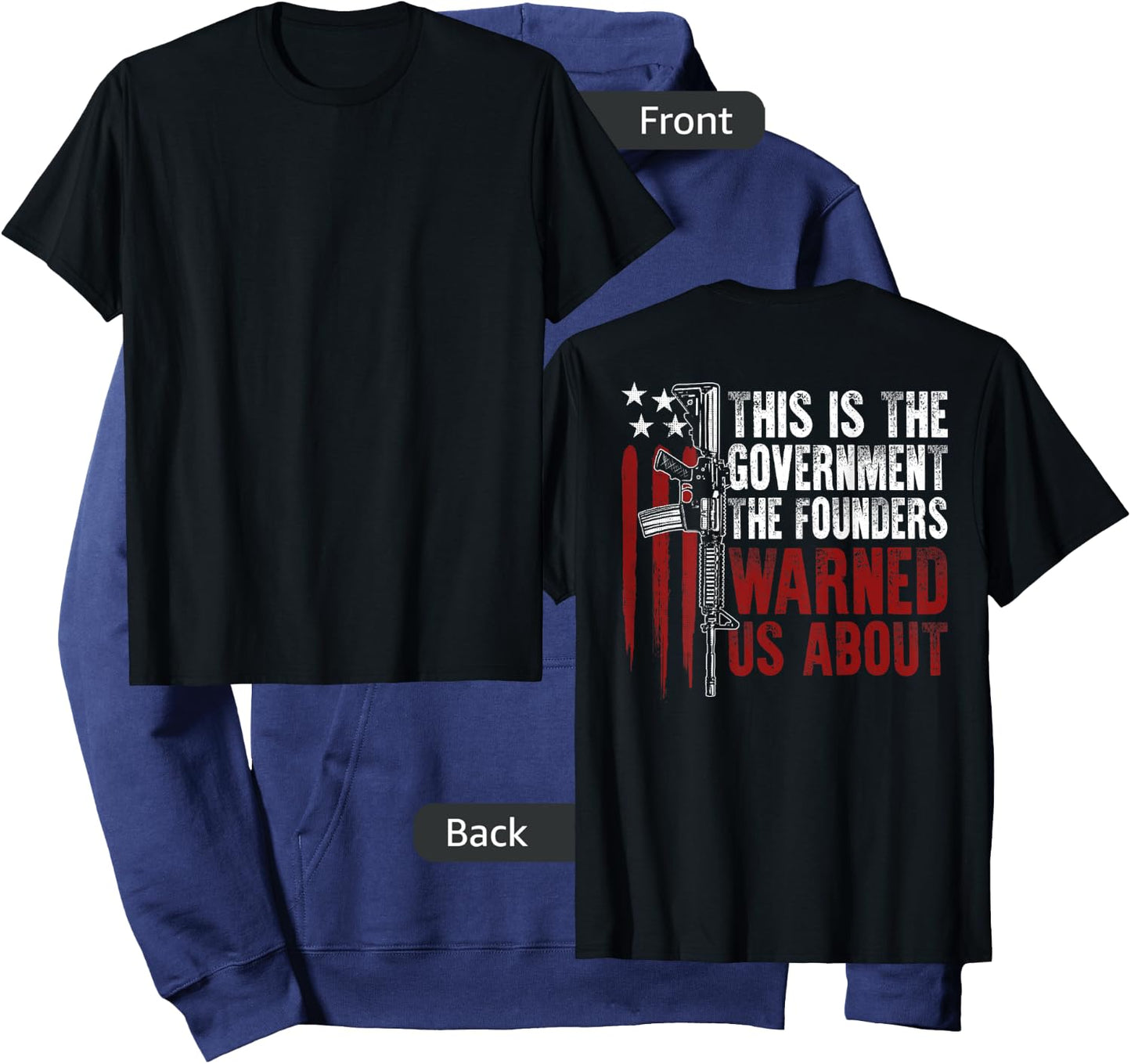 This is The Government The Founders Warned Us About on back Hoodie - Hoodie | Navy