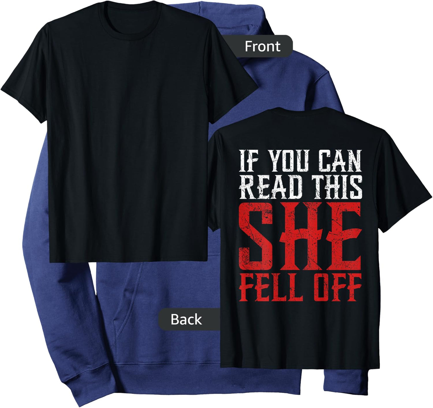 Funny If You Can Read This She Fell Off Biker Motorcycle Hoodie - Hoodie | Navy