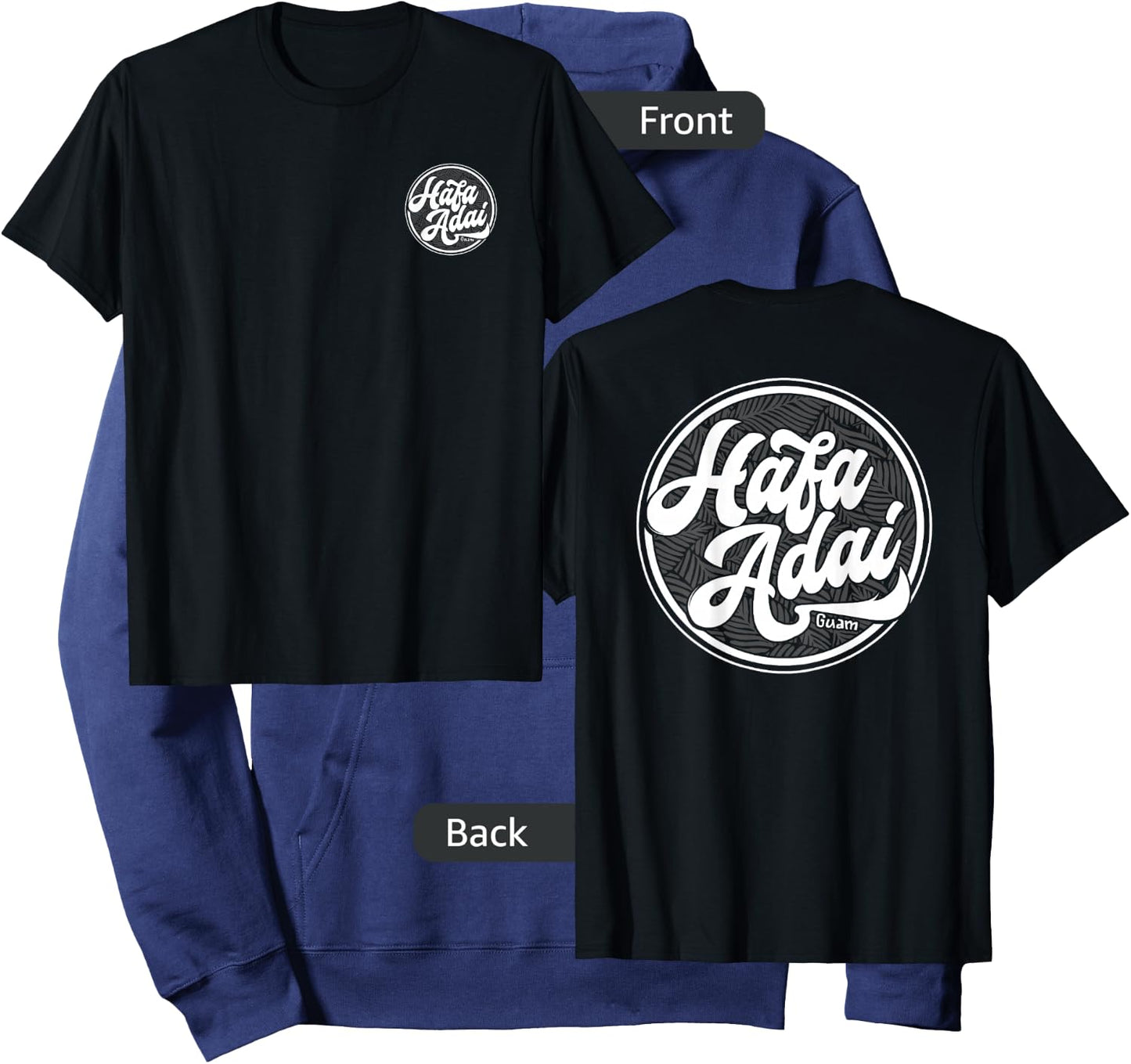 Left Chest and Full back - Hafa Adai Guam Hoodie - Hoodie | Navy