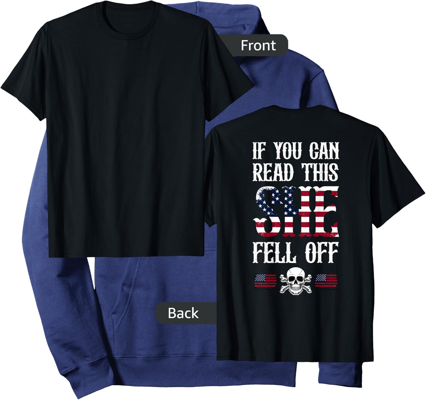 If You Can Read This She Fell Off Biker Motorcycle Hoodie - Hoodie | Navy