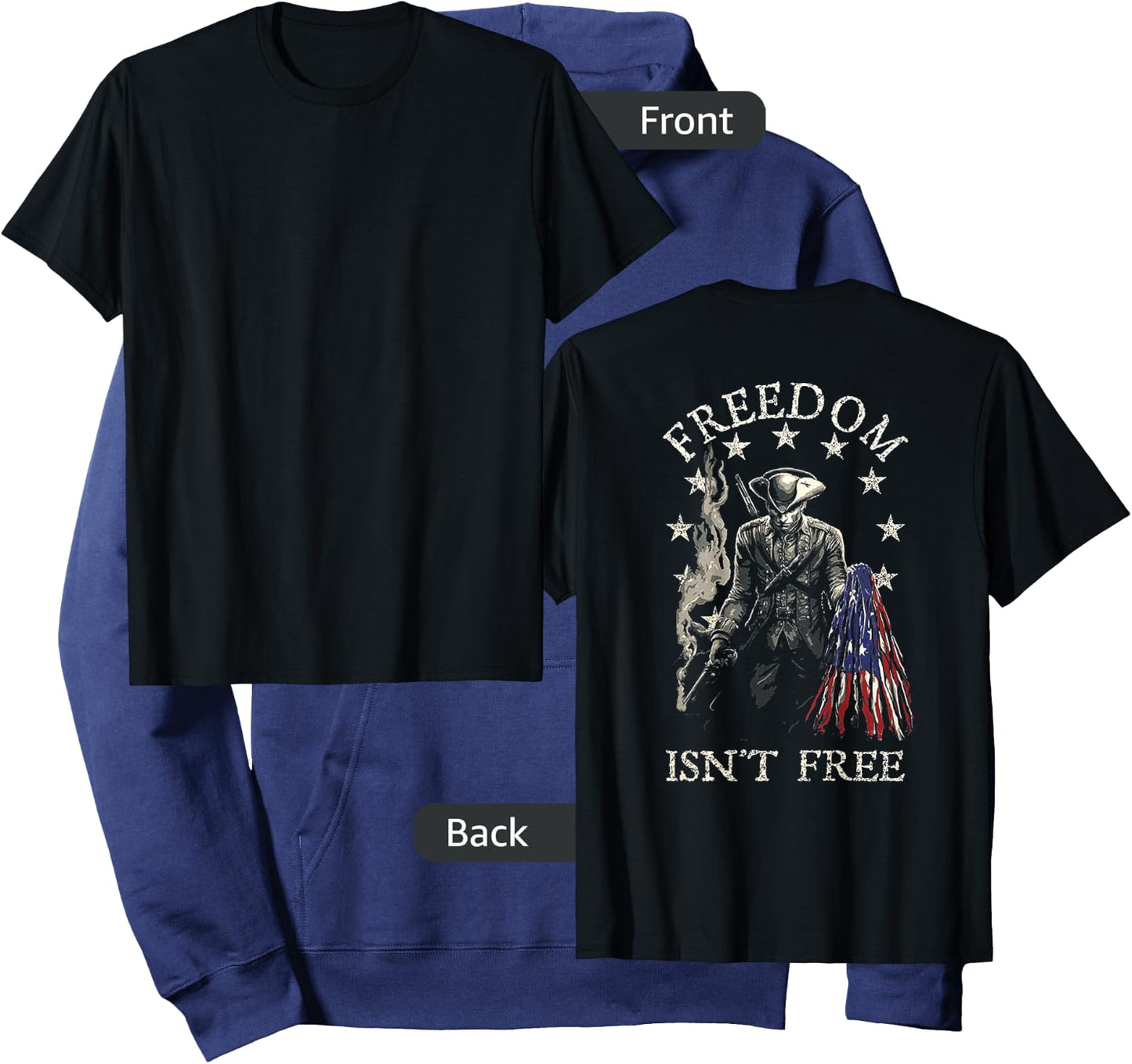 Freedom Isn't Free (on back) Hoodie - Hoodie | Navy