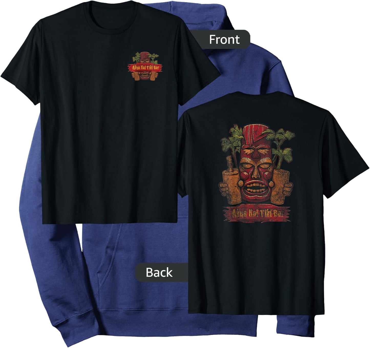Akua Kai Tiki Bar / Hawaiian Tropical Dive Bar Style / Hoodie - Hoodie | Navy