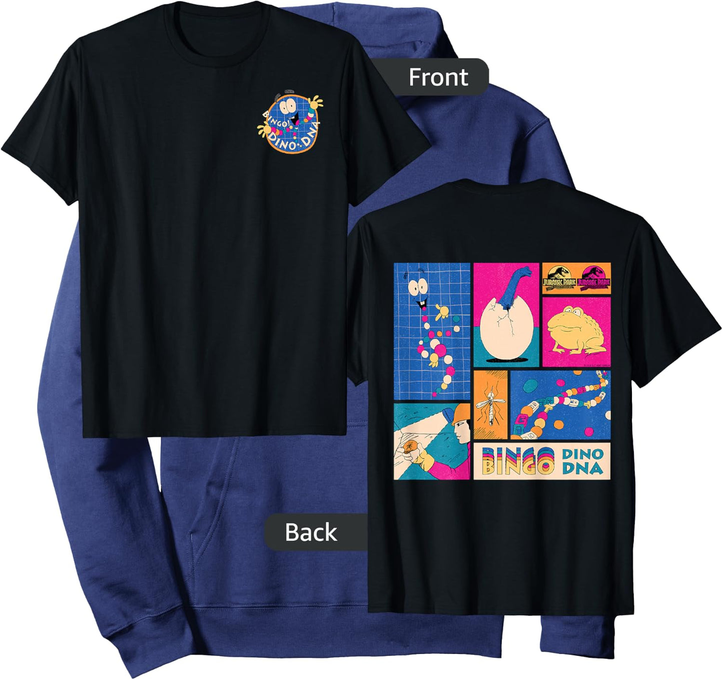 Jurassic Park 30th Anniversary Bingo Dino DNA Retro Hoodie - Hoodie | Navy