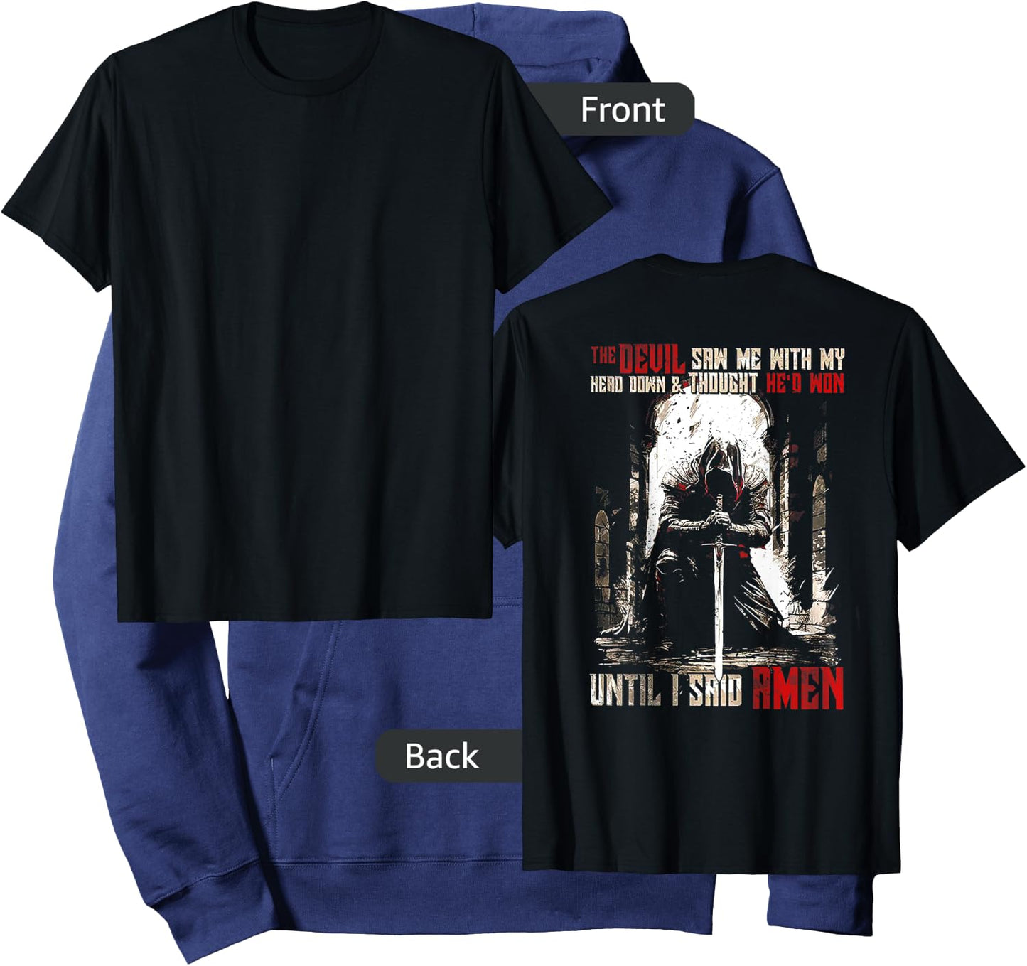 The Devil Saw Me with My Head Down and Thought (on back) Hoodie - Hoodie | Navy