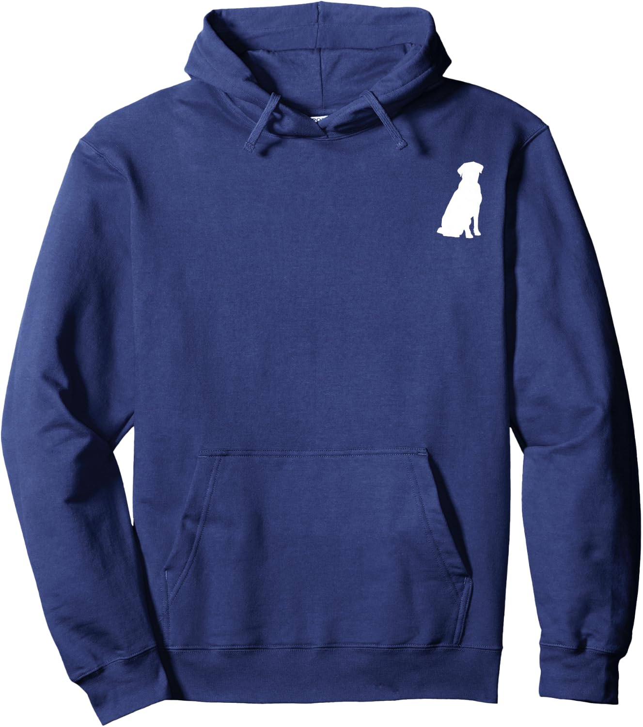 Dog Shirt - Silhouette On Pocket Area - Labrador Retriever Hoodie - Hoodie | Navy