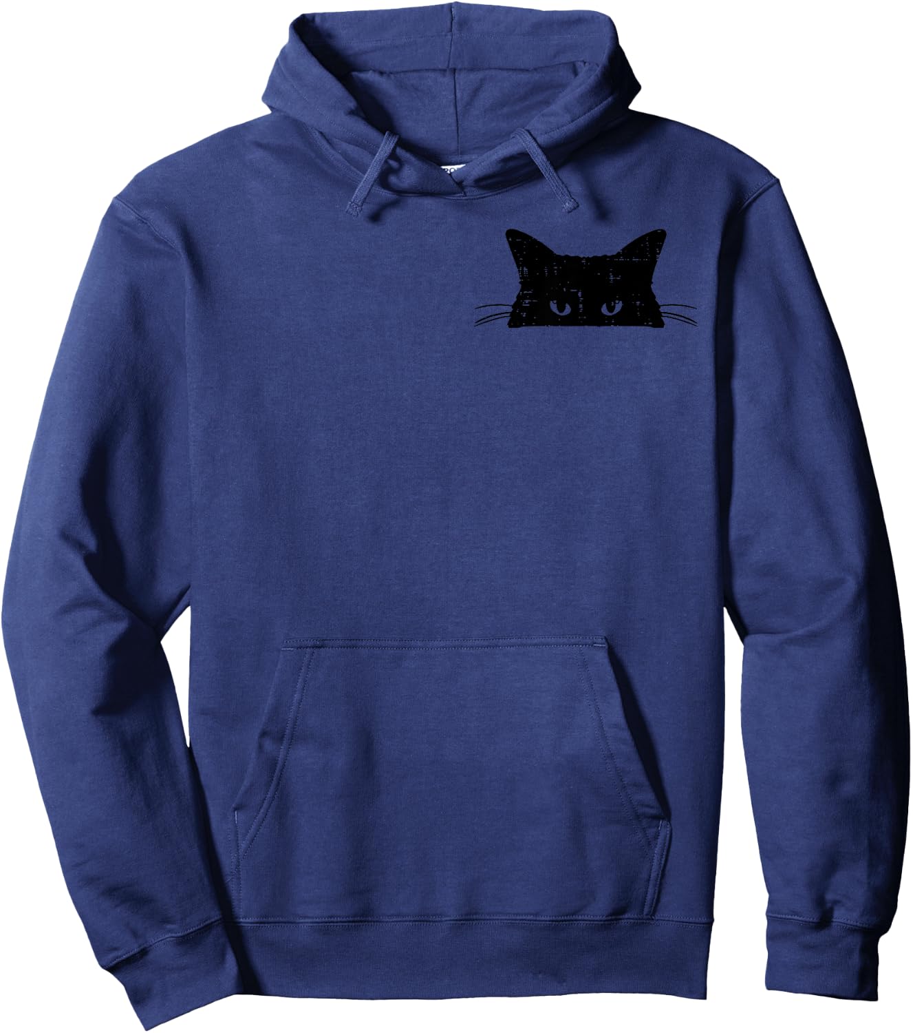 Peeking Black Cat Pocket Cute Men Women Kids Boys Girls Hoodie - Hoodie | Navy